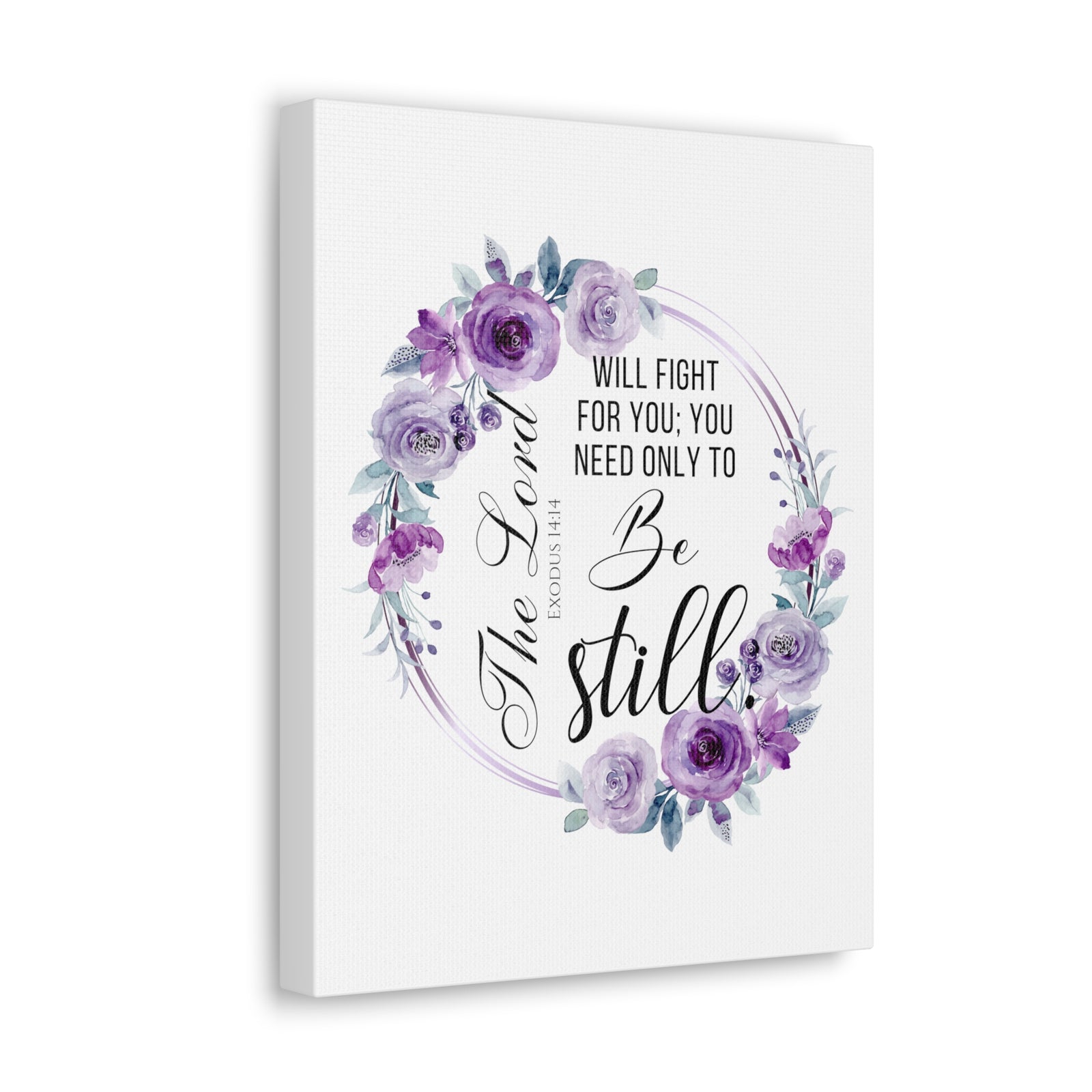 Scripture Walls Exodus 14:14 Be Still Bible Verse Canvas Christian Wall Art Ready to Hang Unframed-Express Your Love Gifts