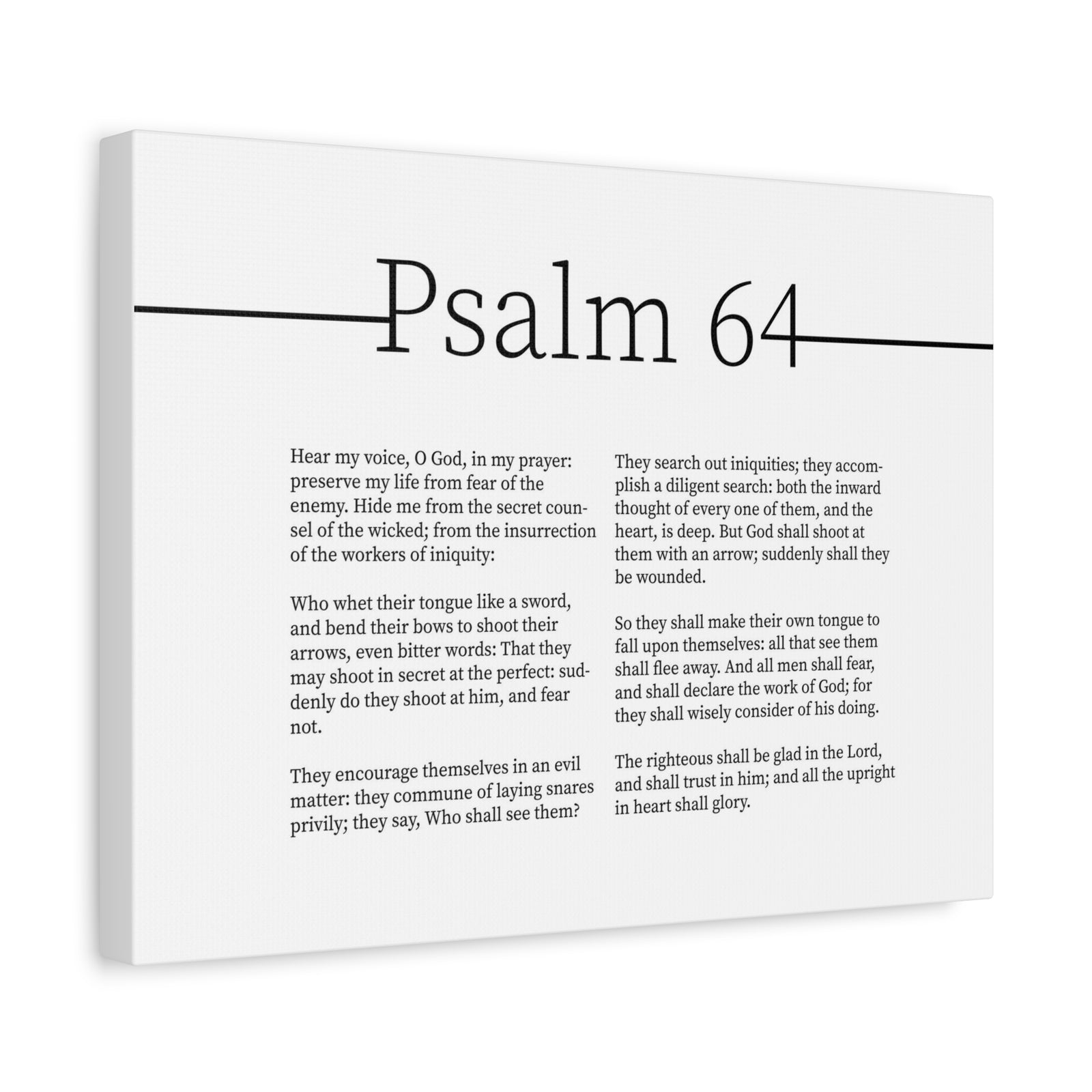 Scripture Canvas Preserve My Life Psalm 64 Christian Wall Art Bible Verse Print Ready to Hang-Express Your Love Gifts