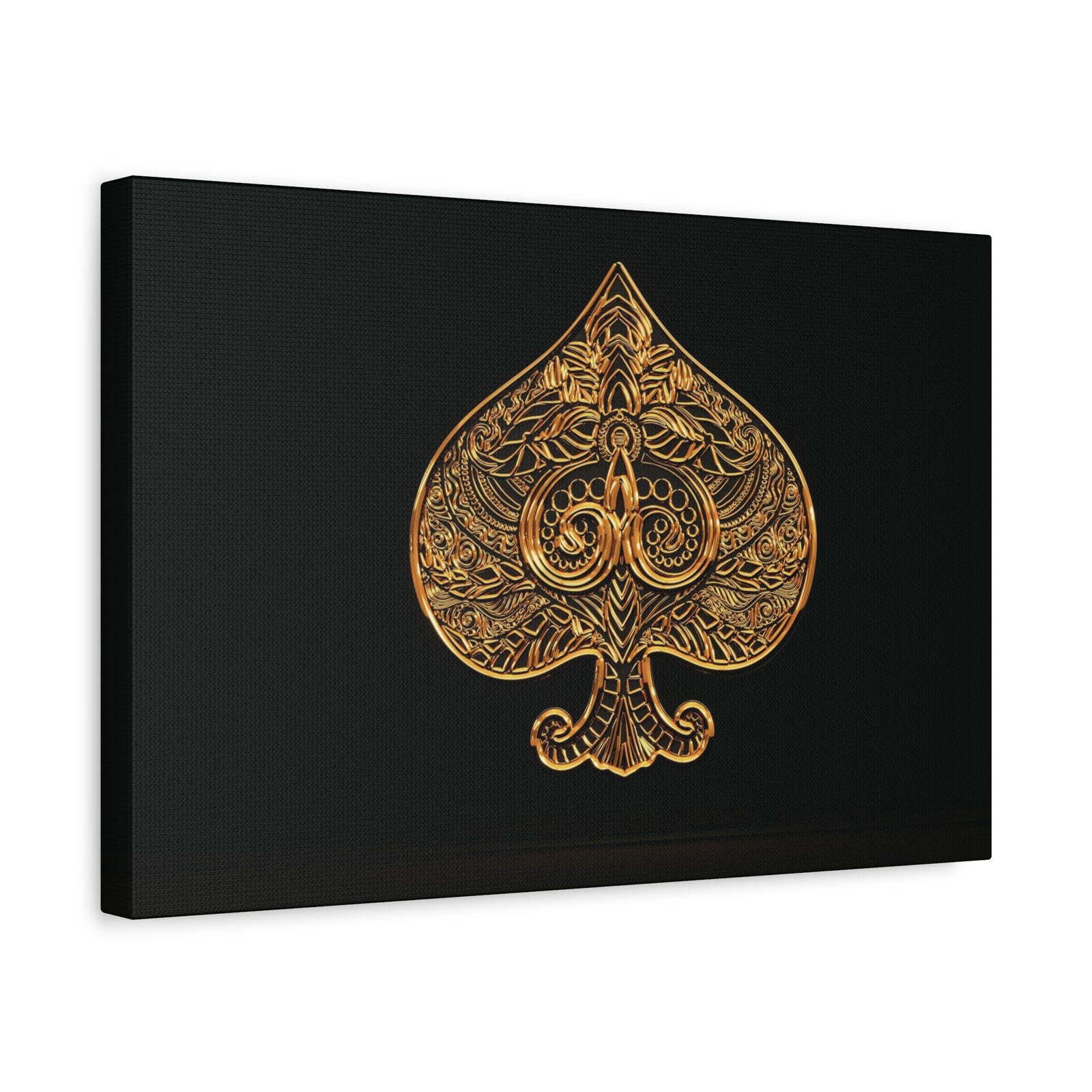 3D Gold Spades Playing Card Canvas Wall Art for Home Decor Ready-to-Hang-Express Your Love Gifts
