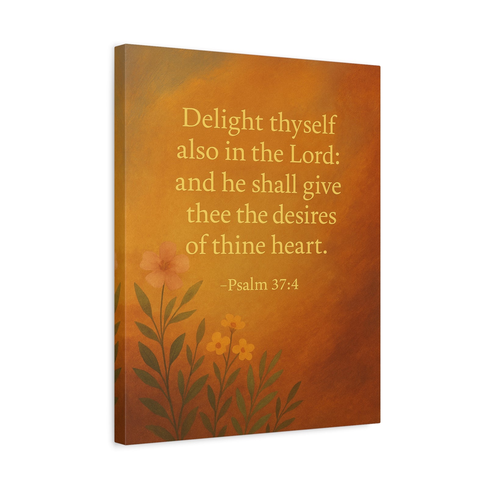 Bible Verse Canvas Psalm 37:4 Christian Home Décor Wall Art Scripture Ready to Hang Faith Print-Express Your Love Gifts