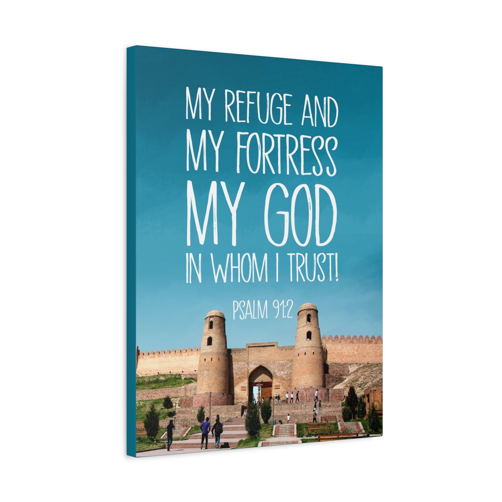 Scripture Walls In Whom I Trust Psalm 91:2 Bible Verse Canvas Christian Wall Art Ready to Hang-Express Your Love Gifts