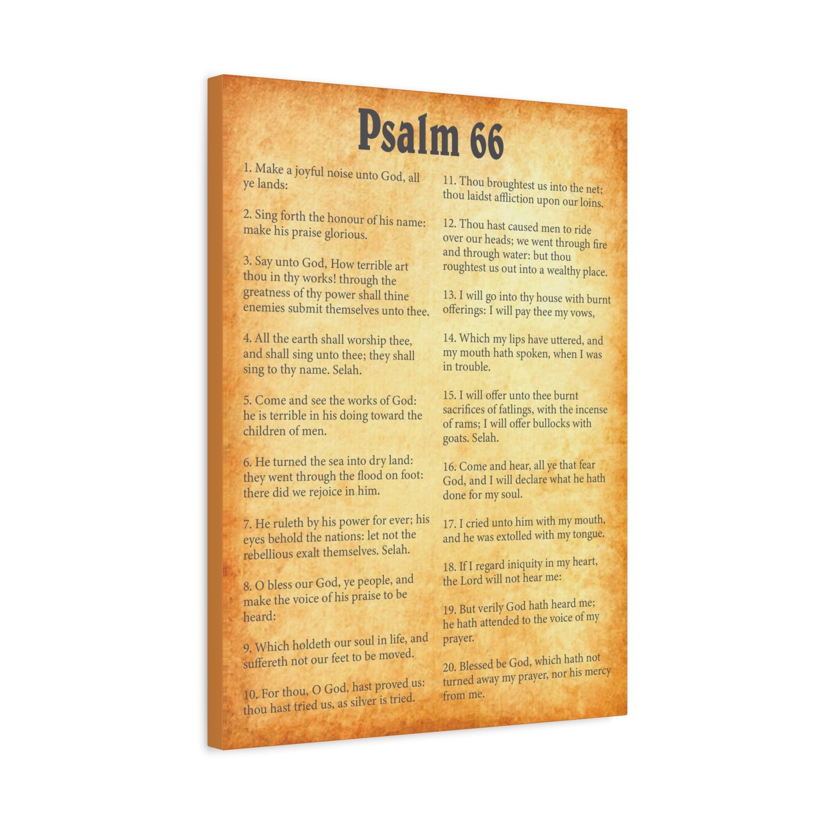 Scripture Walls Psalm 66 Gold Bible Chapter Canvas Christian Wall Art Ready to Hang-Express Your Love Gifts
