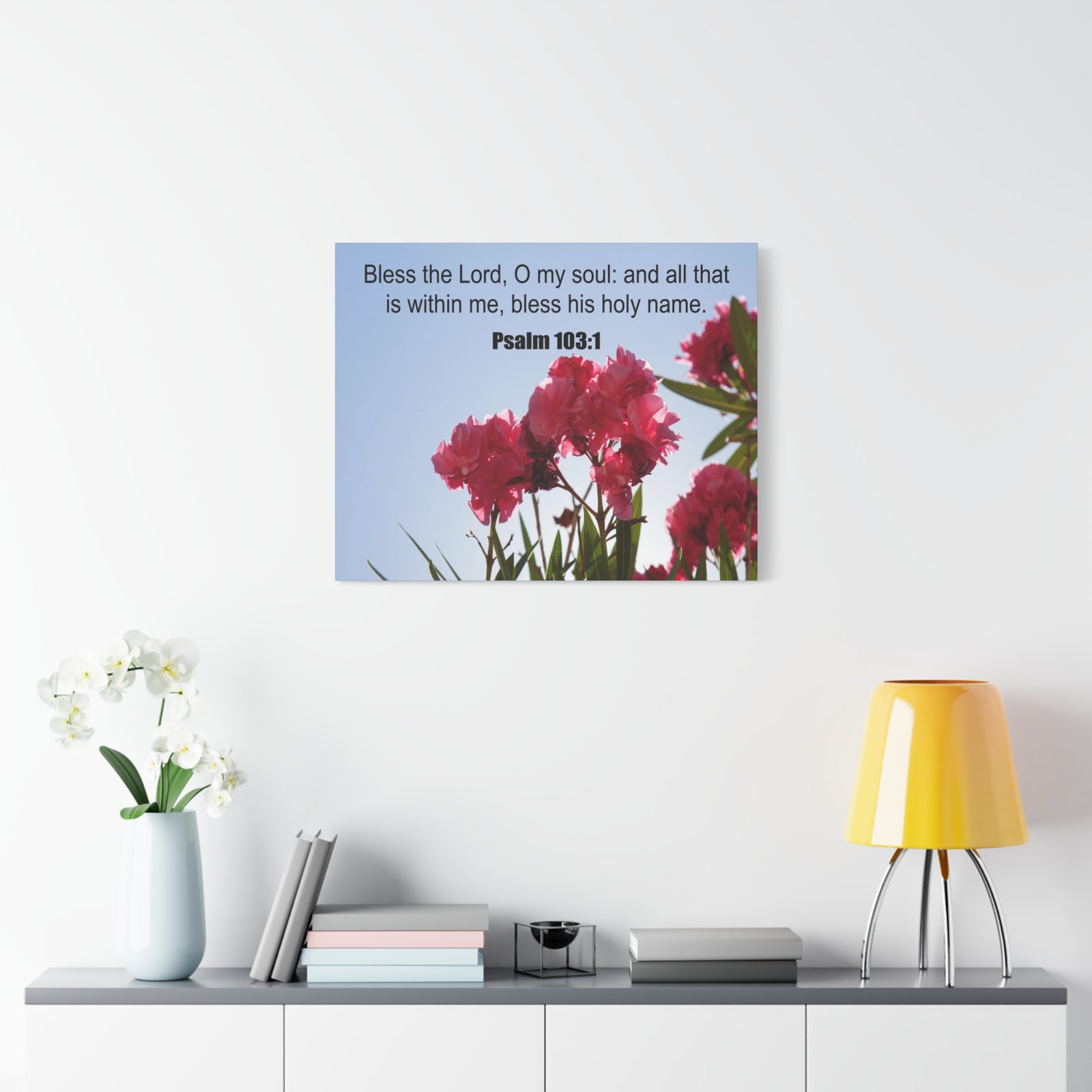 Scripture Canvas Bless The Lord Psalm 103:1 Christian Wall Art Print Ready to Hang-Express Your Love Gifts