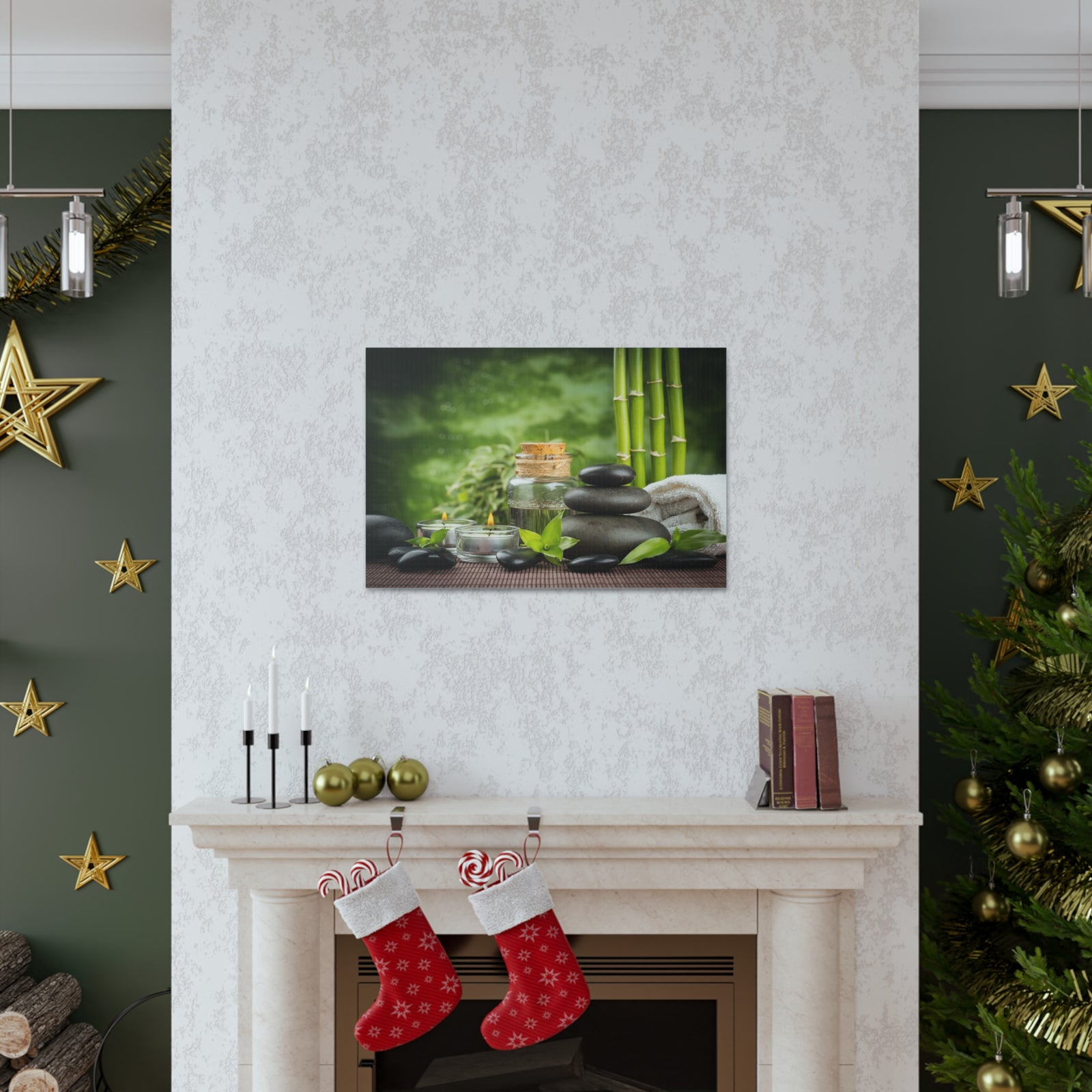 Massage Oil and Stones Forest Floral Nature Photography Canvas Wall Art for Home Decor Ready-to-Hang-Express Your Love Gifts