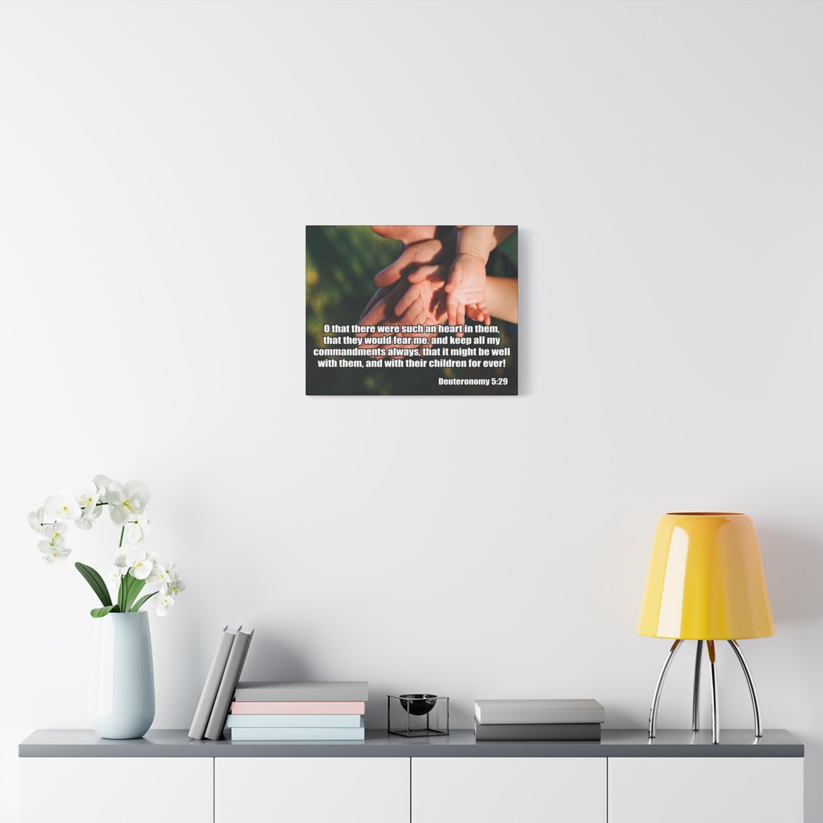 Bible Verse Canvas Keep All My Commandments Deuteronomy 5:29 Christian Home Décor Wall Art Scripture Ready to Hang Faith Print-Express Your Love Gifts