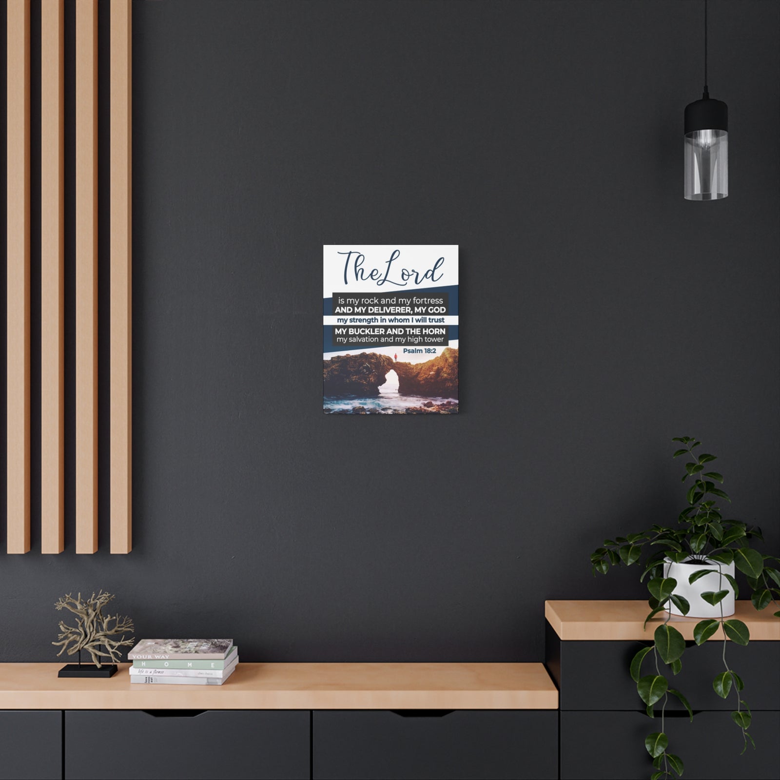 Scripture Canvas The Lord is My Rock Psalm 18:2 KJV Christian Wall Art Bible Verse Print Ready to Hang-Express Your Love Gifts
