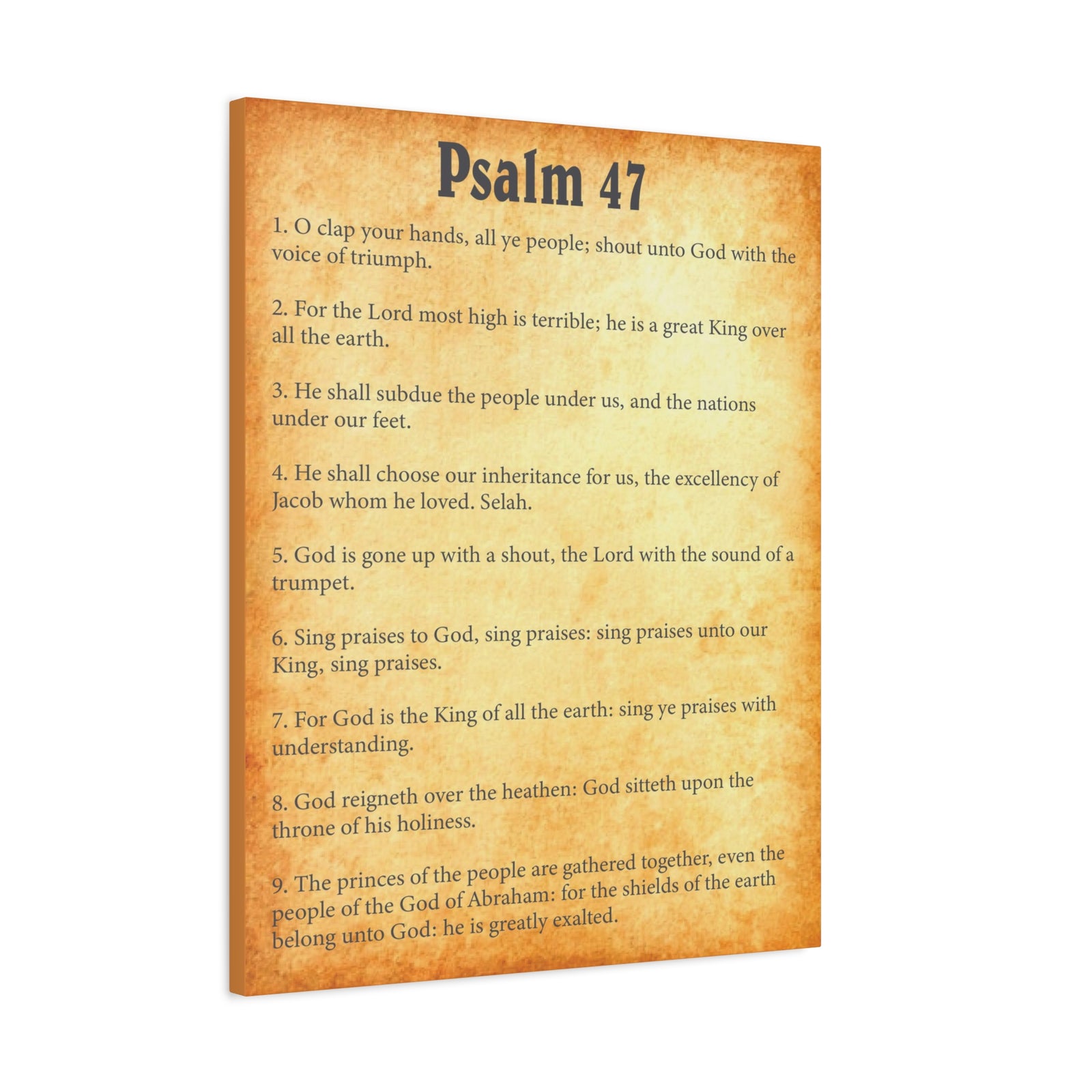 Scripture Walls Psalm 47 Gold Bible Chapter Canvas Christian Wall Art Ready to Hang-Express Your Love Gifts