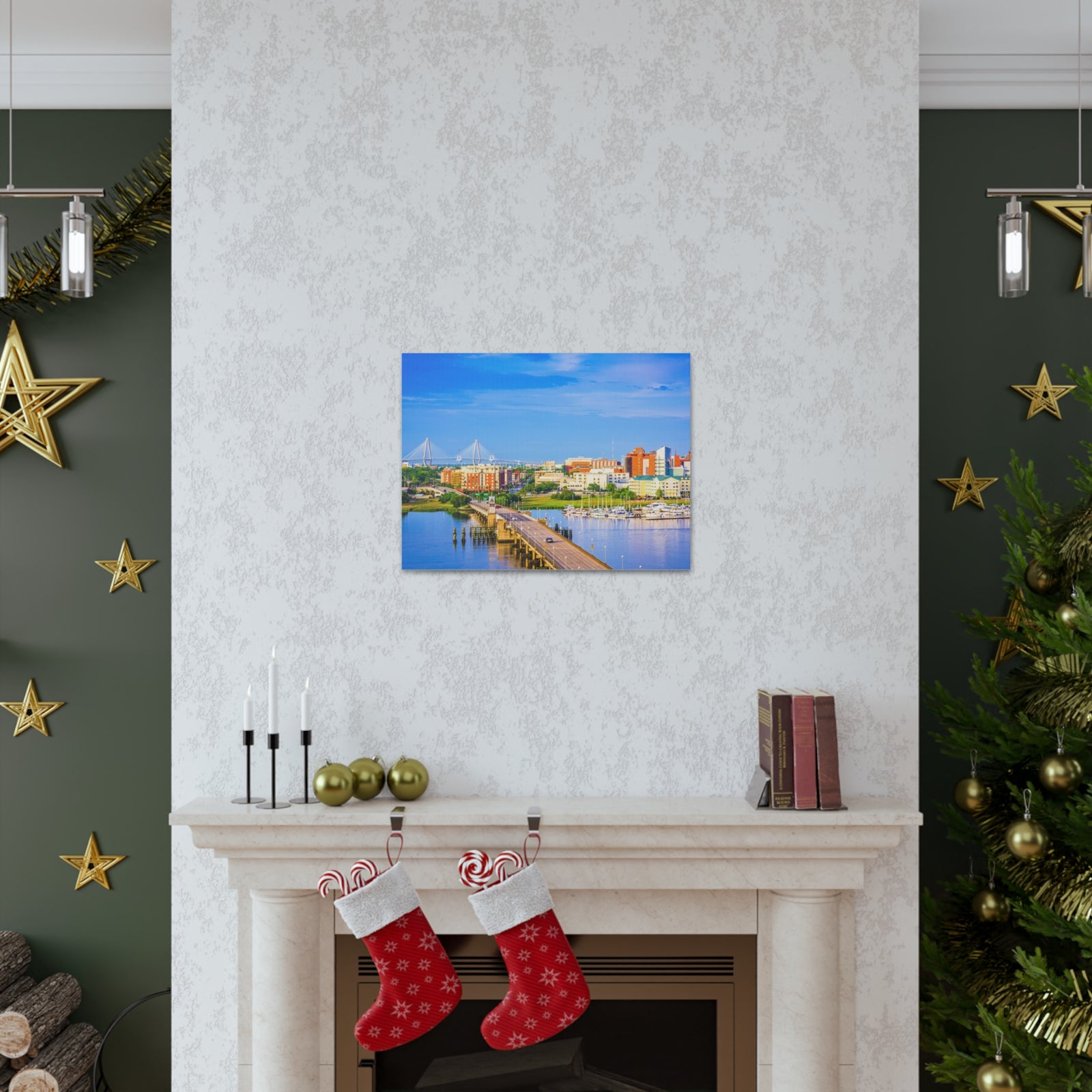 Charleston Daytime Skyline Canvas Artwork High-Quality Breathtaking Stunning Cityscape for Home Decor Ready to Hang-Express Your Love Gifts
