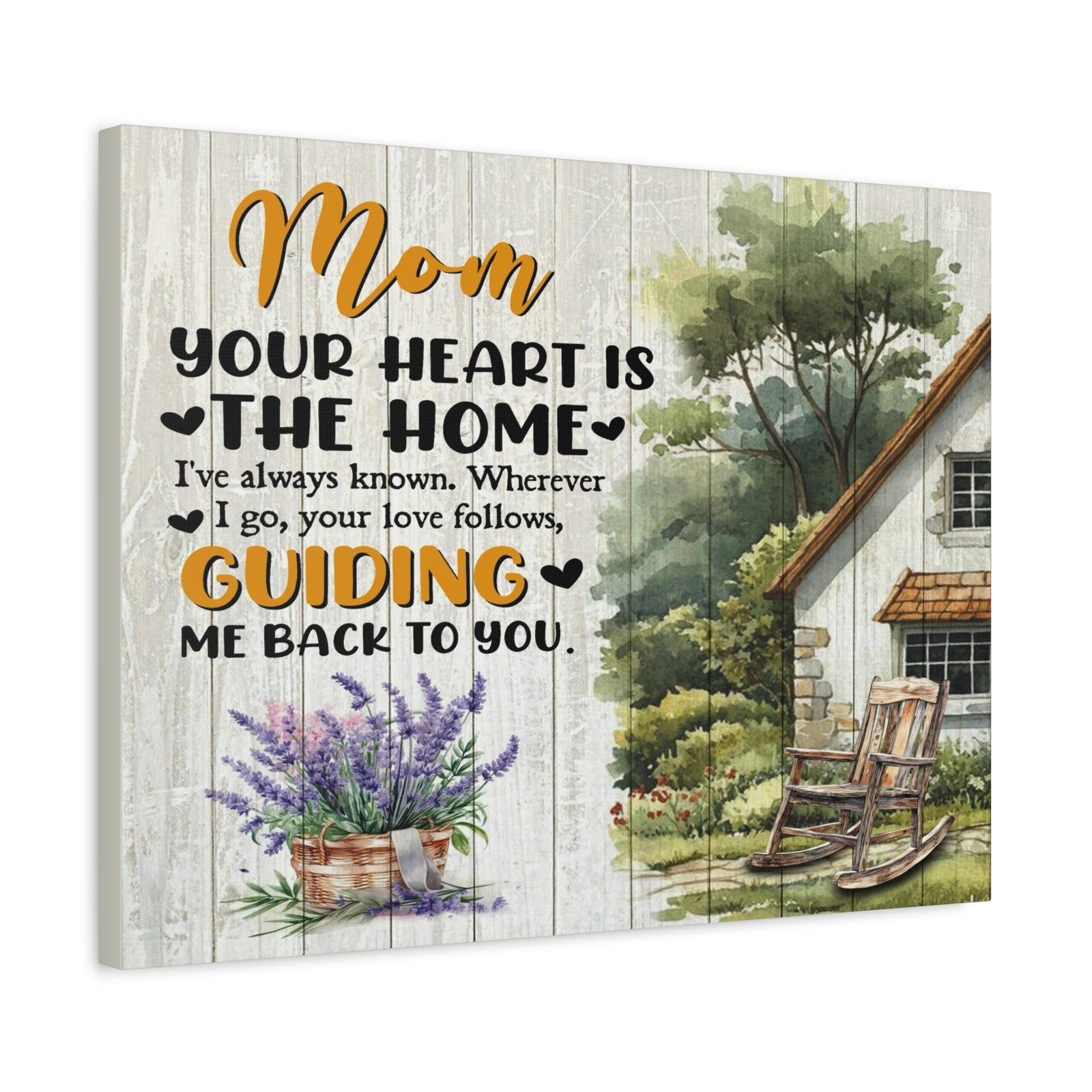To Mom Heart is The Home Inspirational Quote – Elegant Home Décor-Express Your Love Gifts