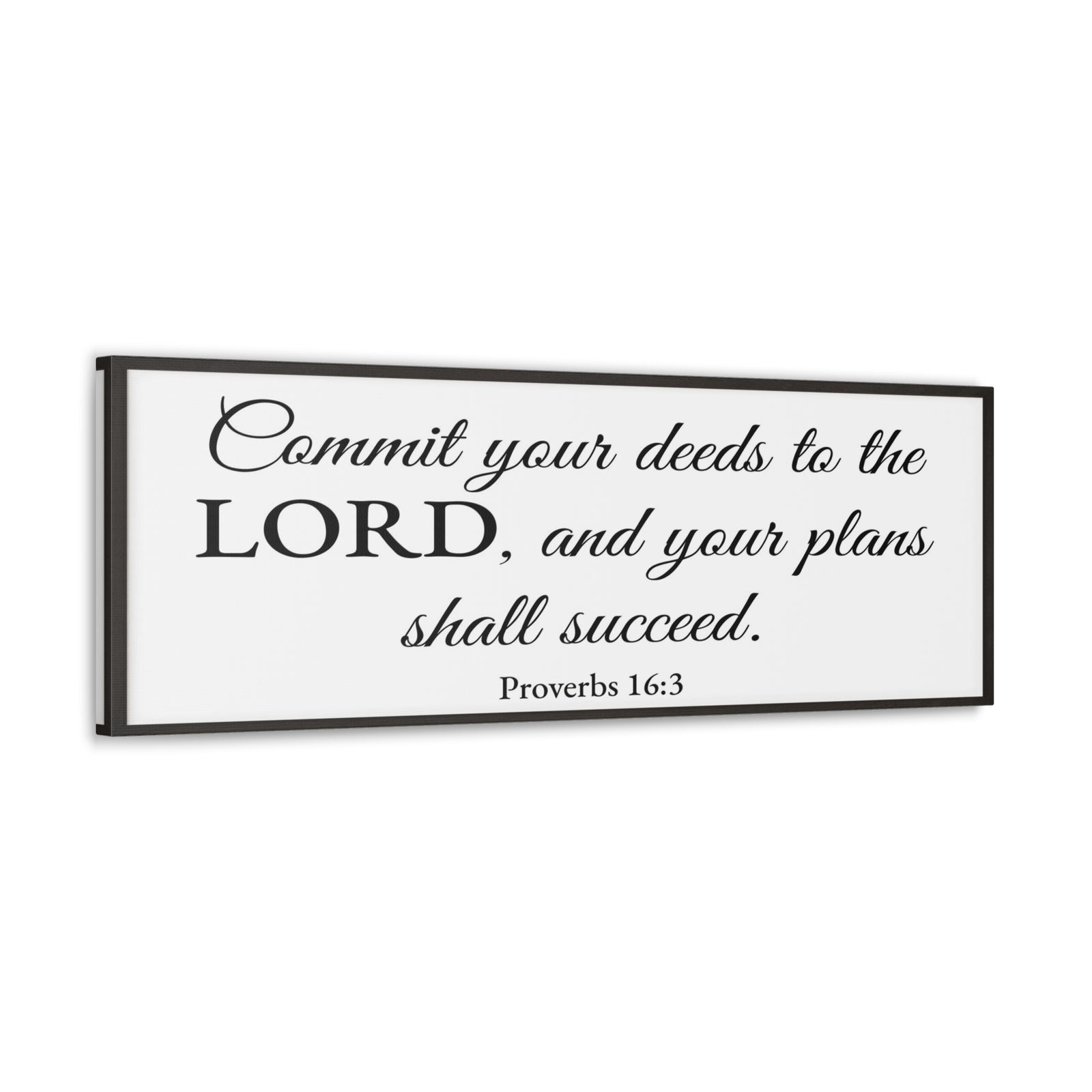 Scripture Walls Proverbs 16:3 White Bible Verse Canvas Christian Wall Art Ready to Hang Unframed-Express Your Love Gifts