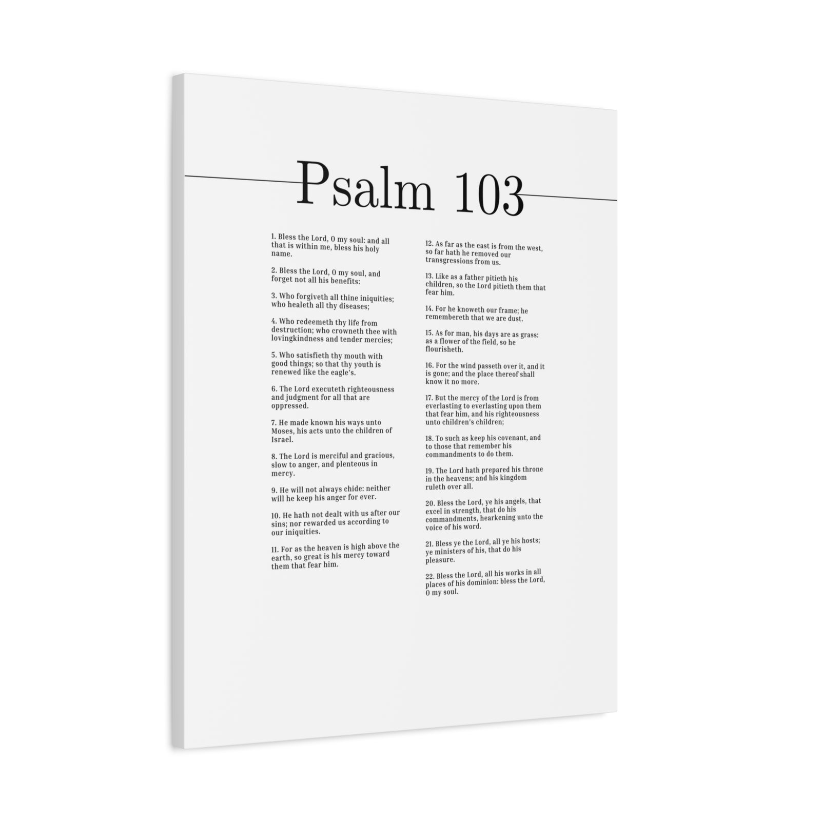 Scripture Canvas Bless His Holy Name Psalm 103 Christian Wall Art Bible Verse Print Ready to Hang-Express Your Love Gifts