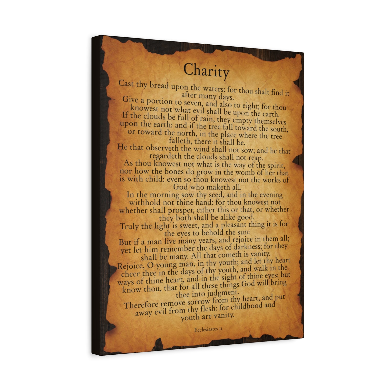 Scripture Walls Charity Ecclesiastes 11 Gold Brown Bible Verse Canvas Christian Wall Art Ready to Hang-Express Your Love Gifts