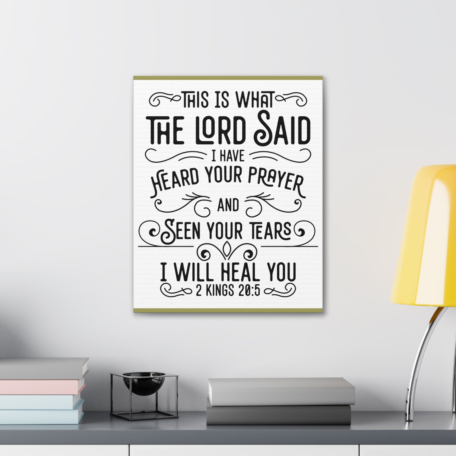 Scripture Walls I Will Heal You 2 Kings 20:5 Bible Verse Canvas Christian Wall Art Ready to Hang-Express Your Love Gifts