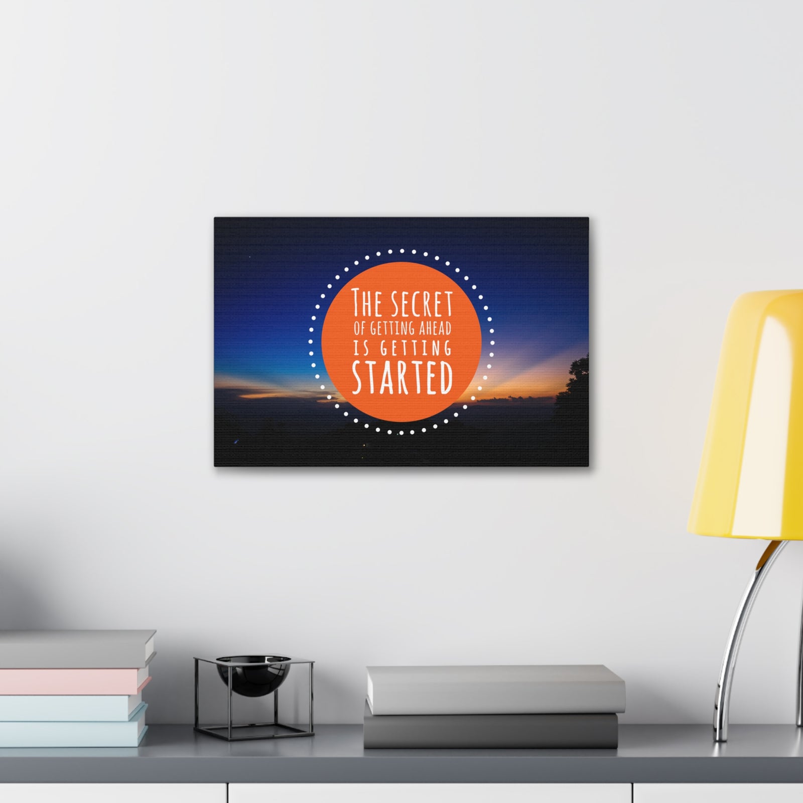 Inspirational Wall Art Secret Of Getting Ahead Motivation Wall Decor for Home Office Gym Inspiring Success Quote Print Ready to Hang-Express Your Love Gifts