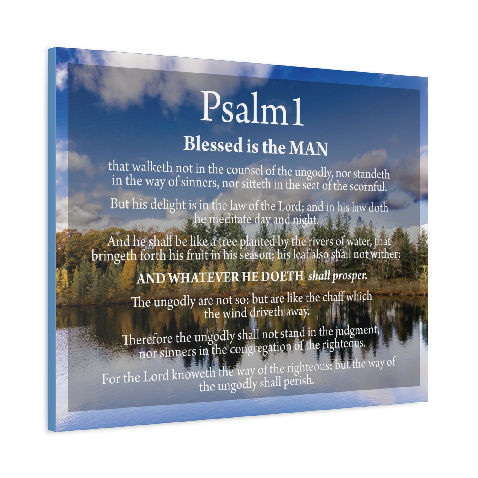 Scripture Walls Psalm 1 Way to Righteousness Bible Verse Canvas Christian Wall Art Ready to Hang Unframed-Express Your Love Gifts