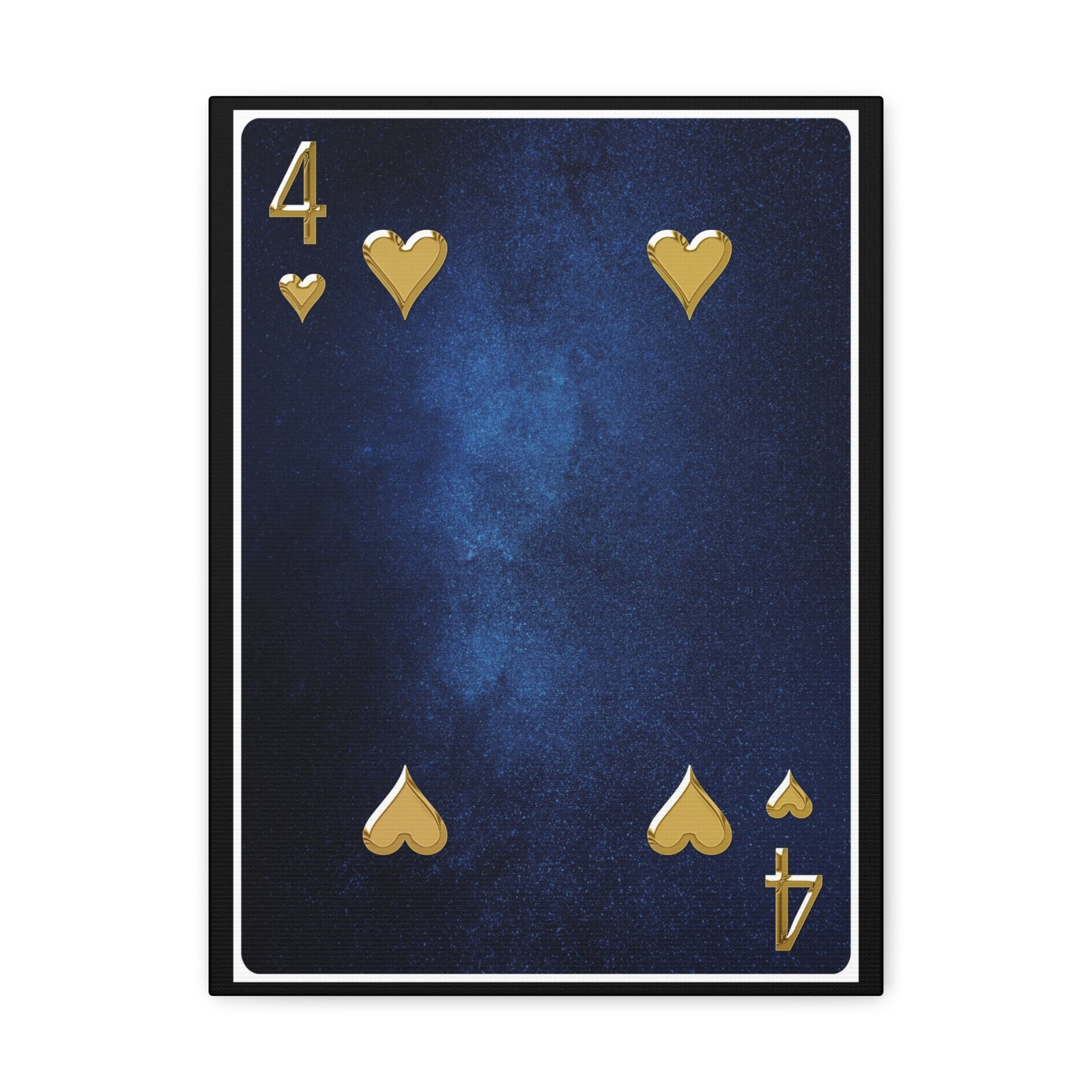 Four Of Hearts Space Background Playing Card Canvas Wall Art for Home Decor Ready-to-Hang-Express Your Love Gifts