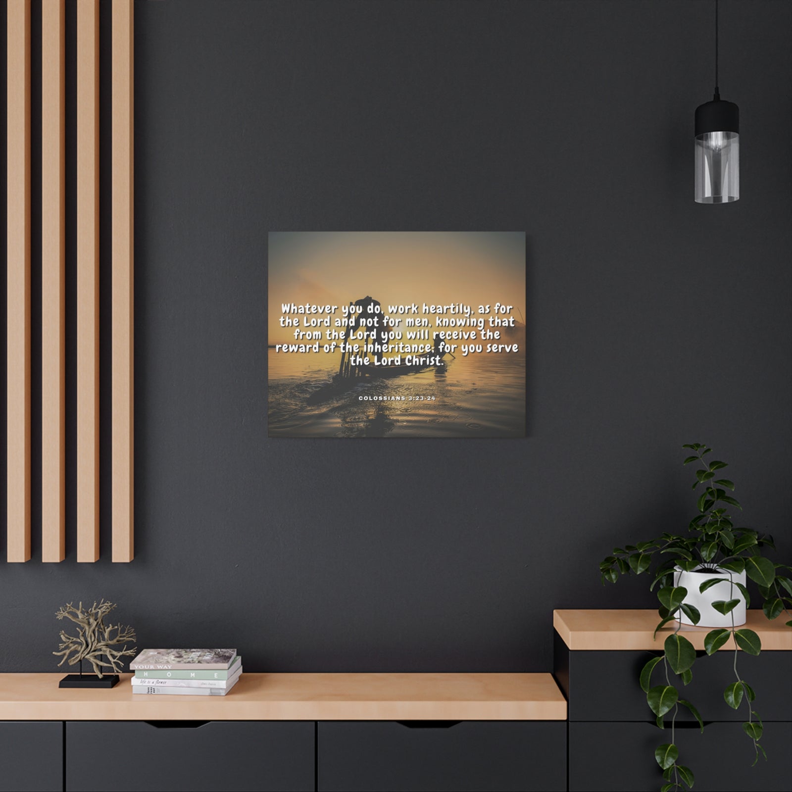 Scripture Canvas Working For God Colossians 3:23-24 Christian Wall Art Bible Verse Print Ready to Hang-Express Your Love Gifts