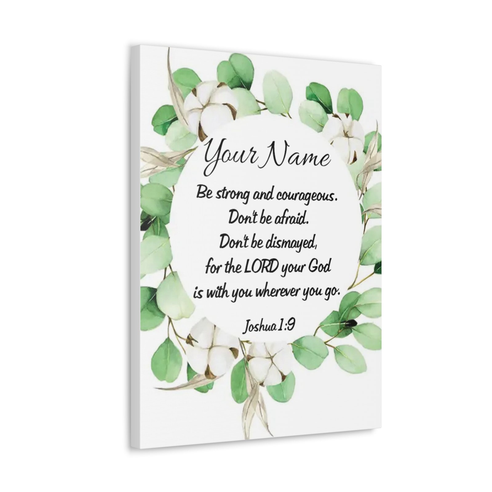 Scripture Walls Personalized Joshua 1:9 Bible Chapter Canvas Christian Wall Art Ready to Hang-Express Your Love Gifts