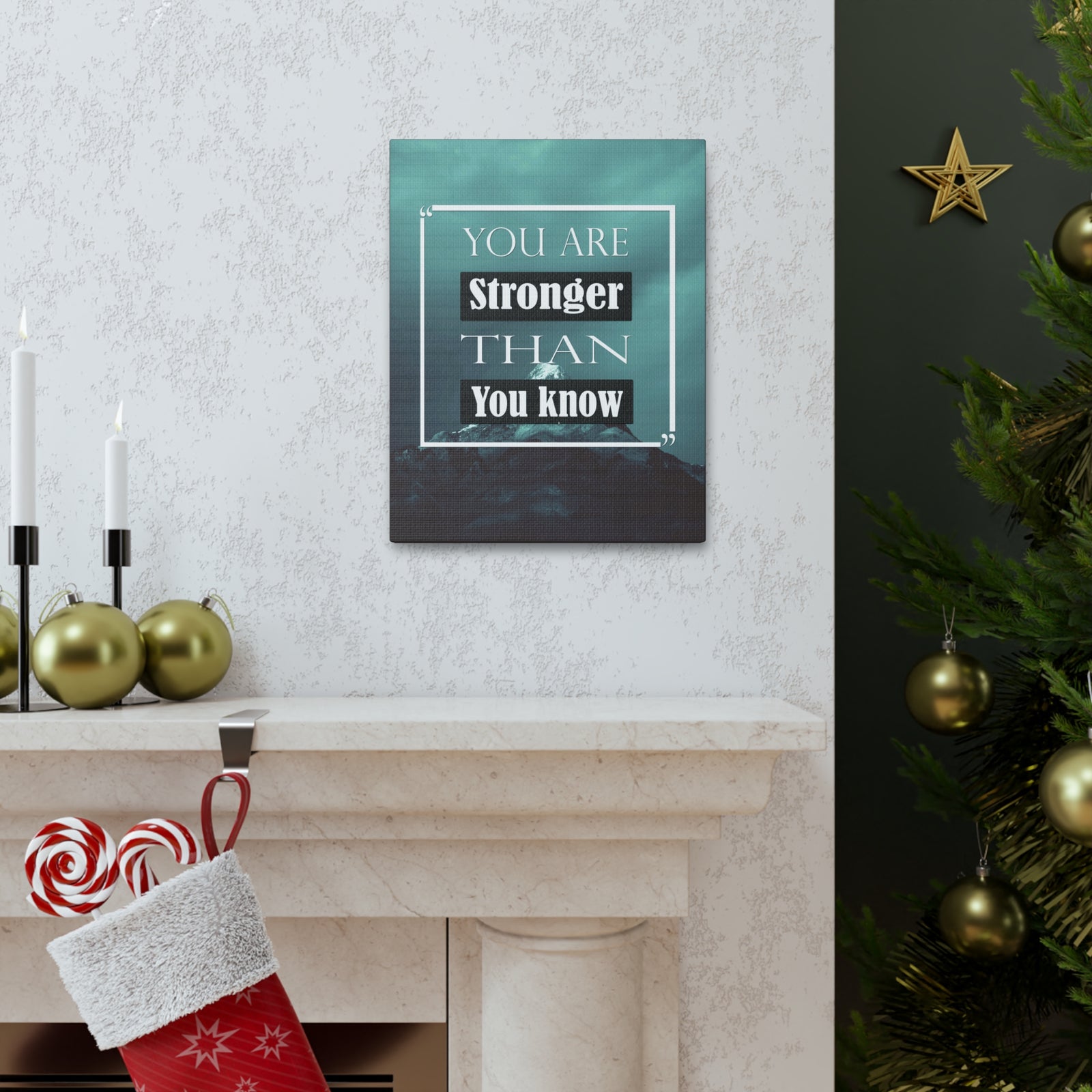 Inspirational Quote Canvas You Are Stronger Than You Know Motivational Print Ready to Hang Artwork-Express Your Love Gifts
