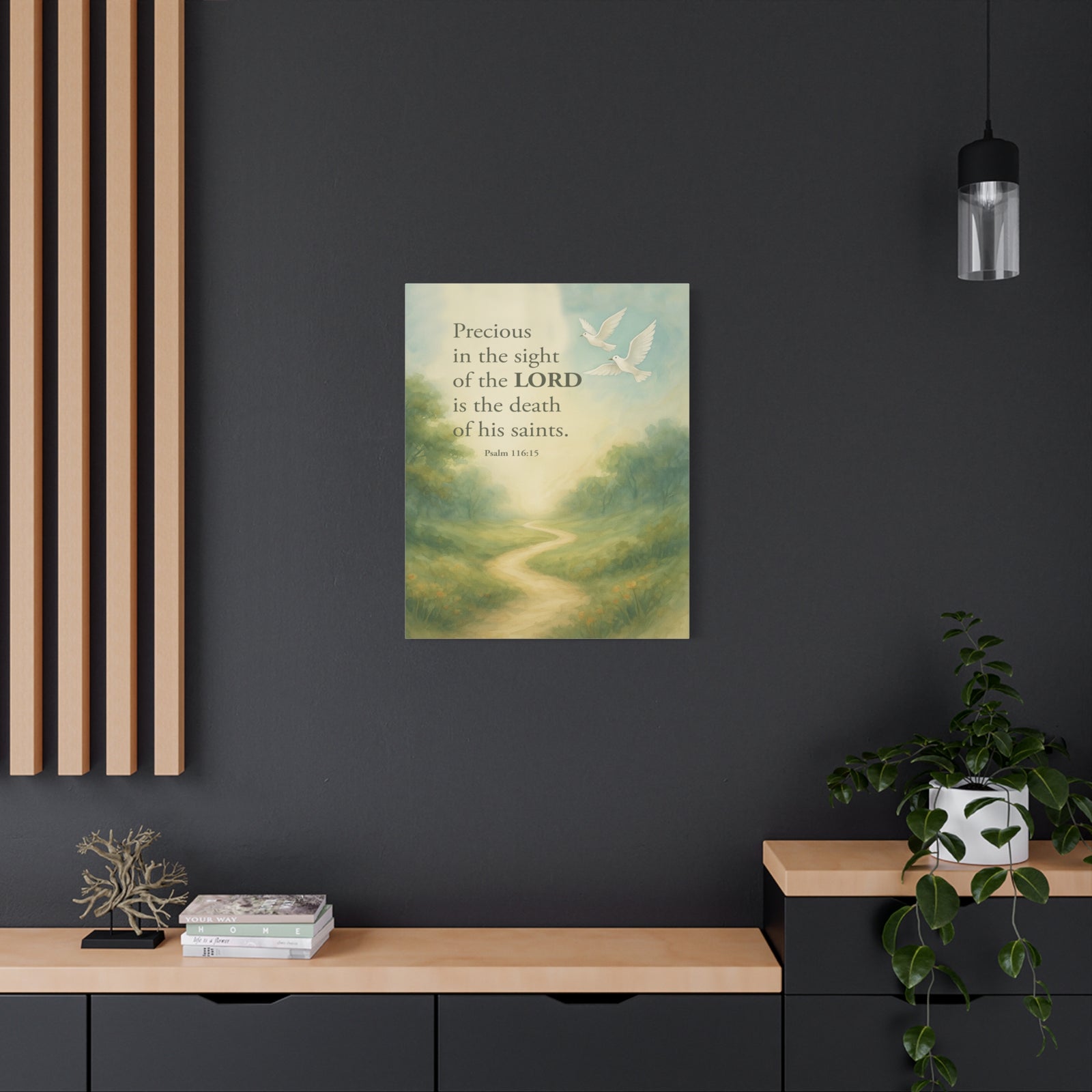 Scripture Canvas Psalm 116:15 Precious Christian Wall Art Bible Verse Print Ready to Hang-Express Your Love Gifts