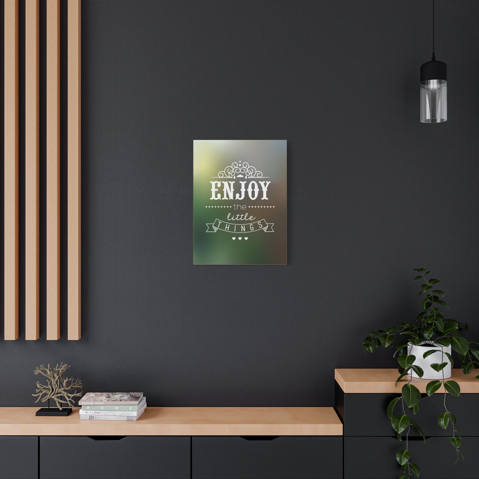 Inspirational Wall Art Enjoy The Little Things Motivation Wall Decor for Home Office Gym Inspiring Success Quote Print Ready to Hang-Express Your Love Gifts