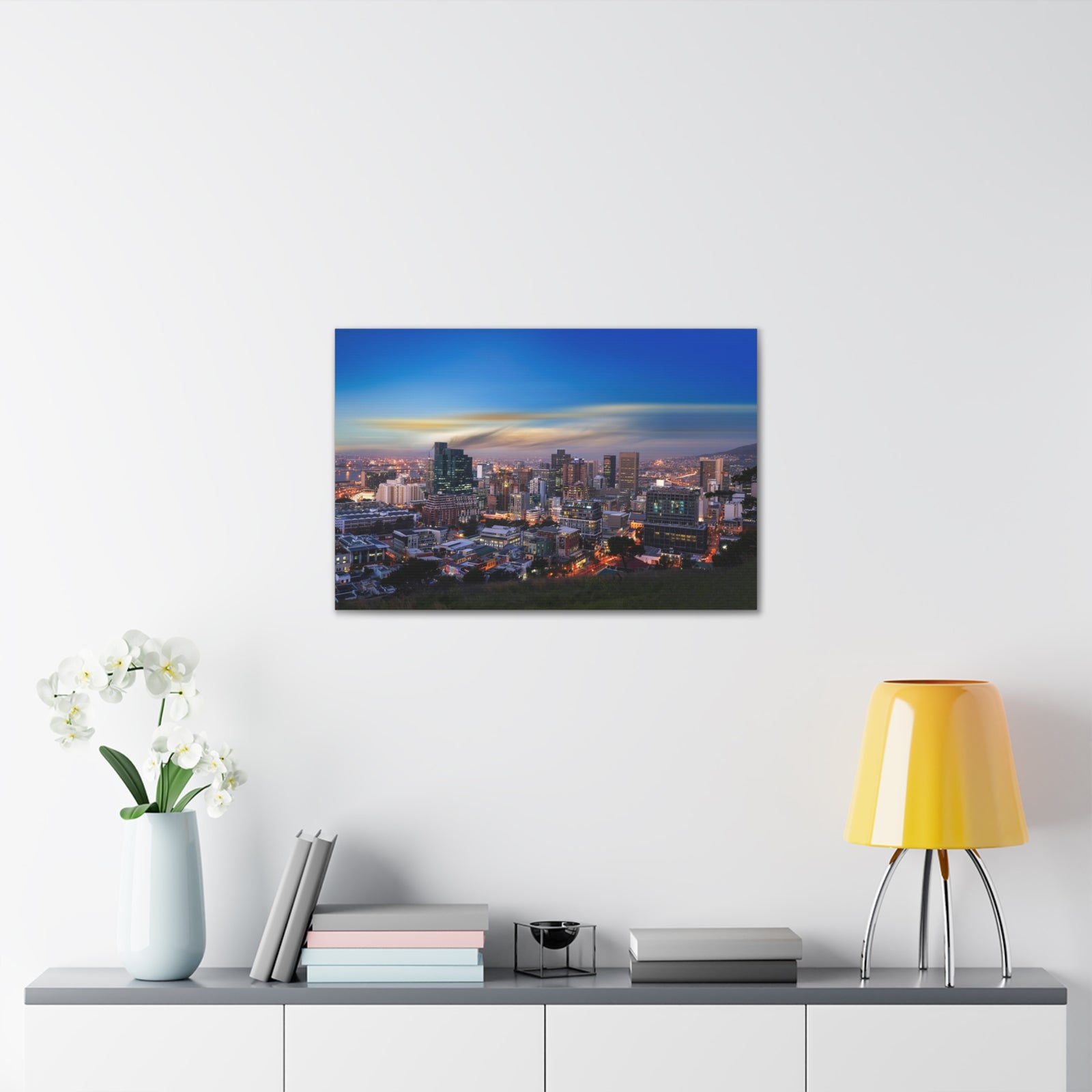 Cape Town Night Skyline Canvas Artwork High-Quality Breathtaking Stunning Cityscape for Home Decor Ready to Hang-Express Your Love Gifts