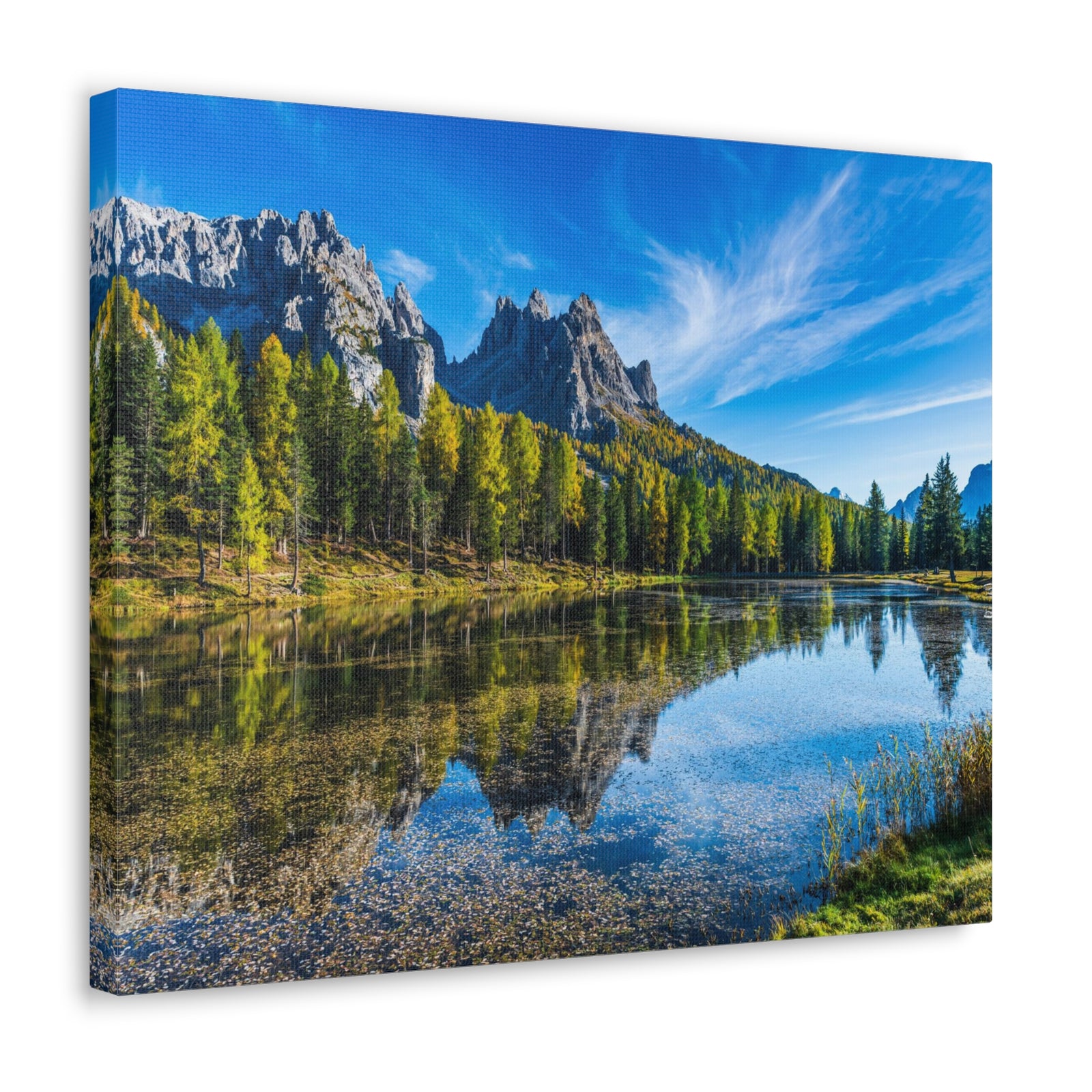 Valley Mountain Lake Nature Wilderness Photography Canvas Wall Art for Home Decor Ready-to-Hang-Express Your Love Gifts