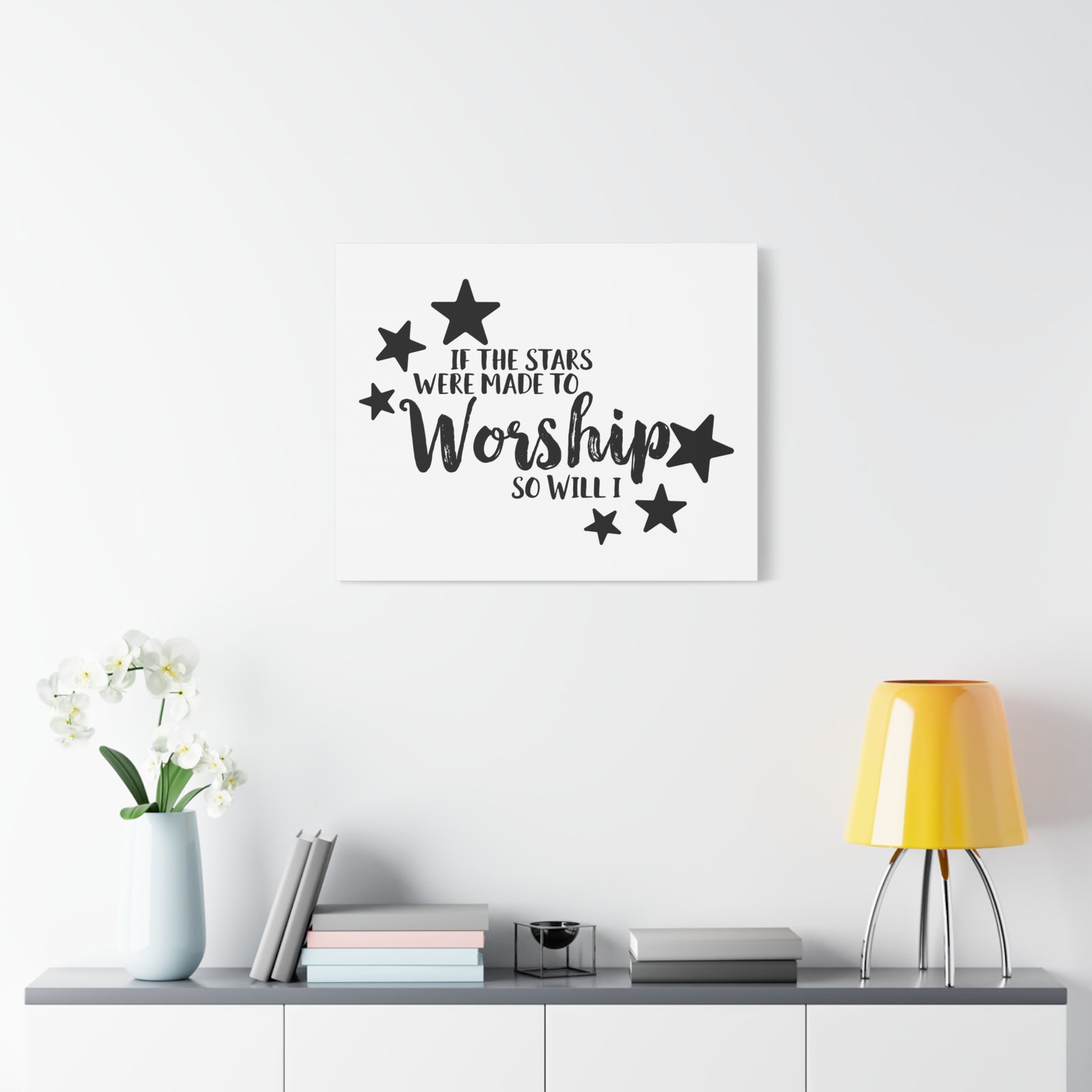 Scripture Canvas If The Stars Were Made To Worship So Will I Psalms 148:3-6 Christian Wall Art Print Ready to Hang-Express Your Love Gifts
