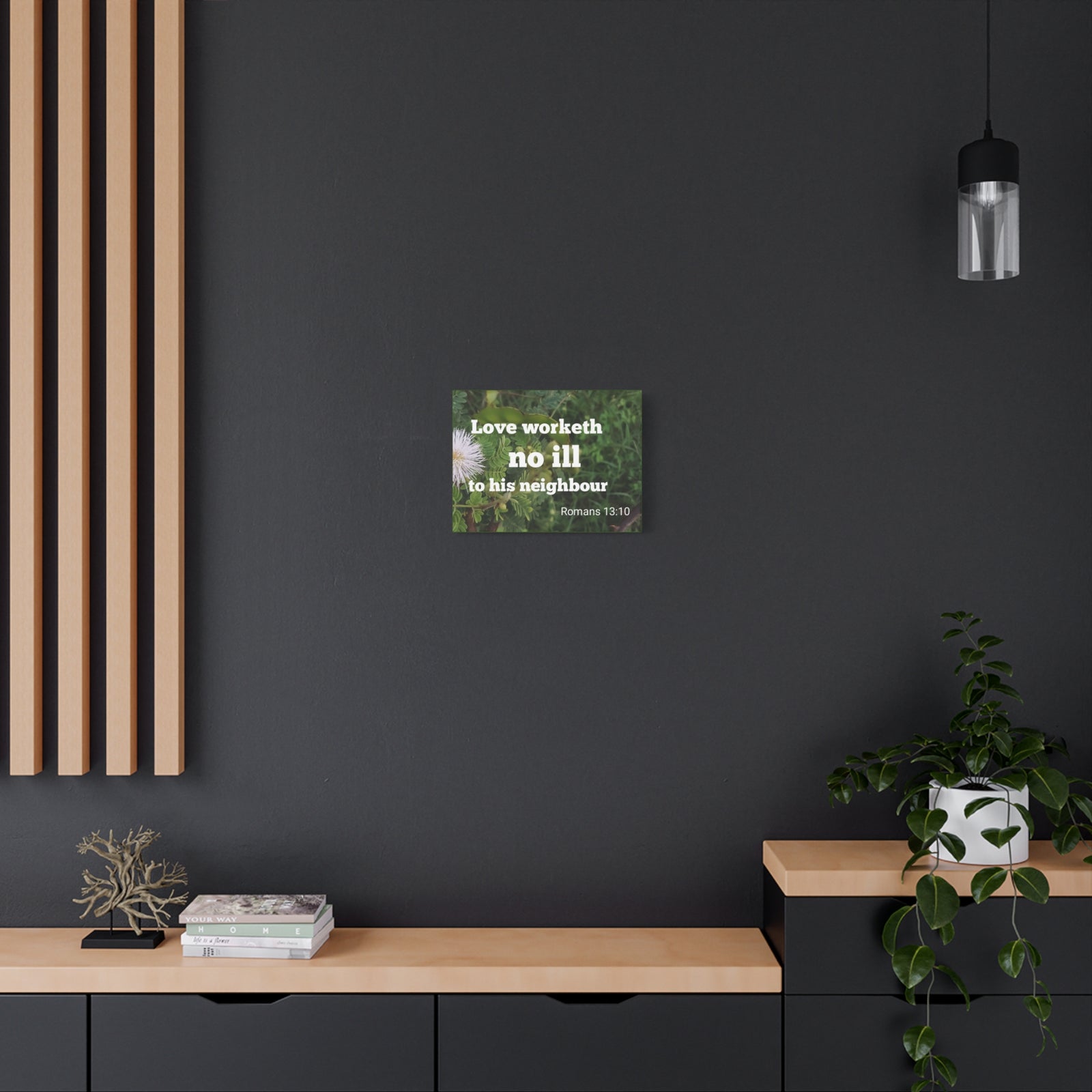 Scripture Canvas Neighbor Romans 13:10 Christian Wall Art Bible Verse Print Ready to Hang-Express Your Love Gifts