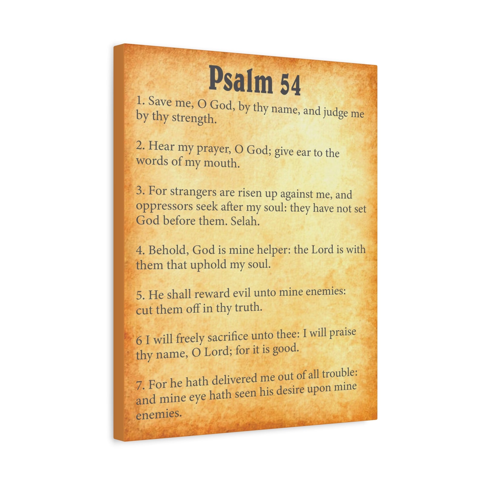Scripture Walls Psalm 54 Gold Bible Chapter Canvas Christian Wall Art Ready to Hang-Express Your Love Gifts
