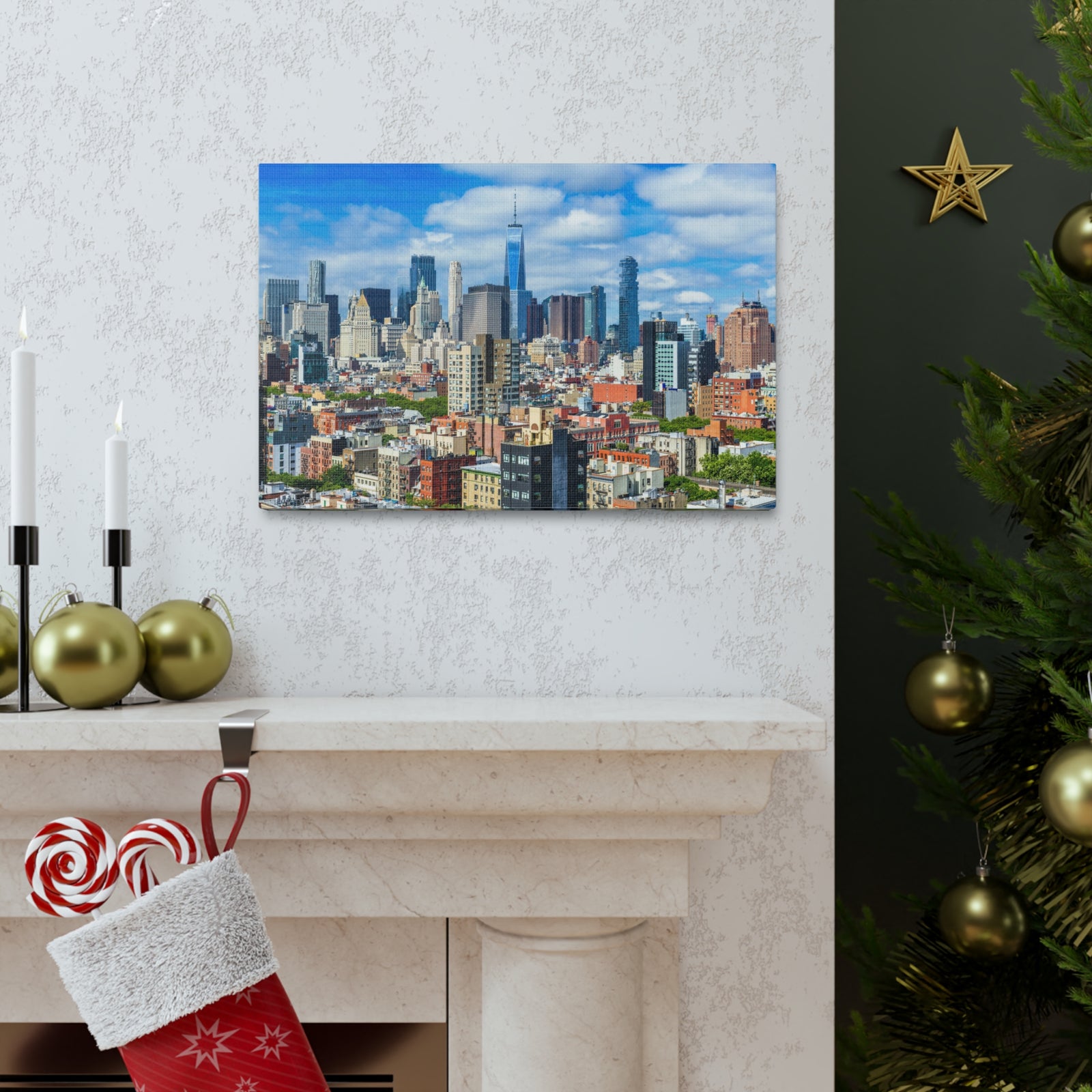 New York Daytime Skyline Canvas Artwork High-Quality Breathtaking Stunning Cityscape for Home Decor Ready to Hang-Express Your Love Gifts