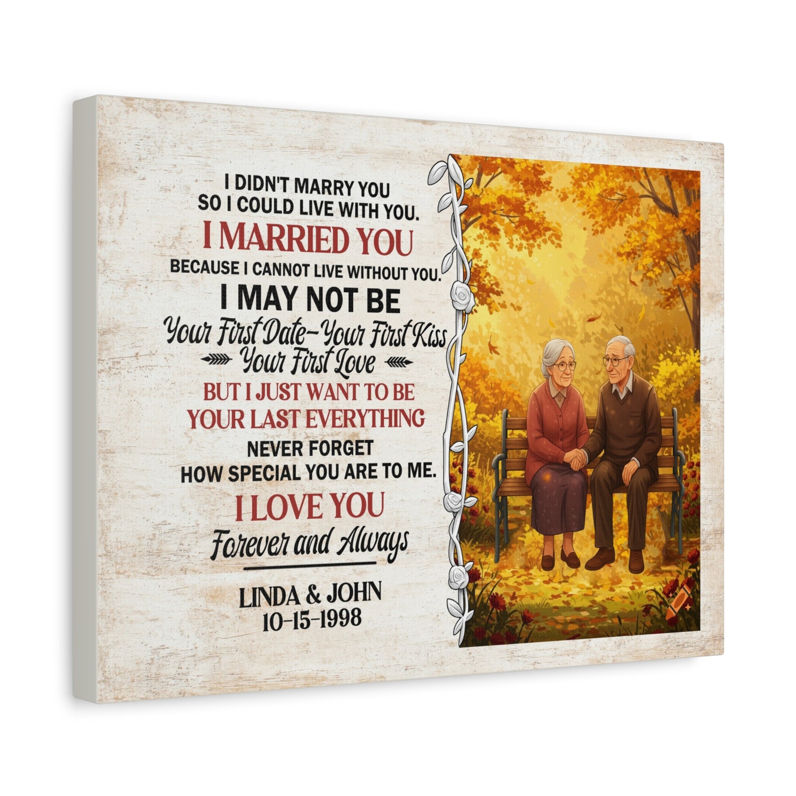 Personalized Anniversary Canvas Print “I Married You” – Romantic Couple Wall Art-Express Your Love Gifts