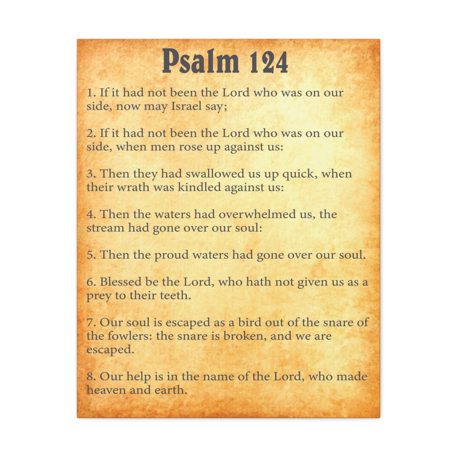 Scripture Walls Psalm 124 Gold Bible Chapter Canvas Christian Wall Art Ready to Hang-Express Your Love Gifts