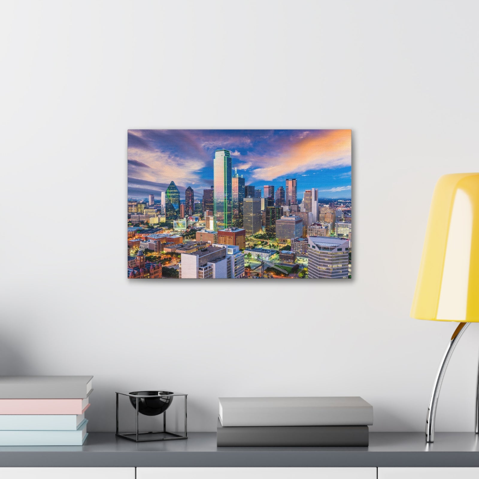 Dallas Daytime Skyline Canvas Artwork High-Quality Breathtaking Stunning Cityscape for Home Decor Ready to Hang-Express Your Love Gifts