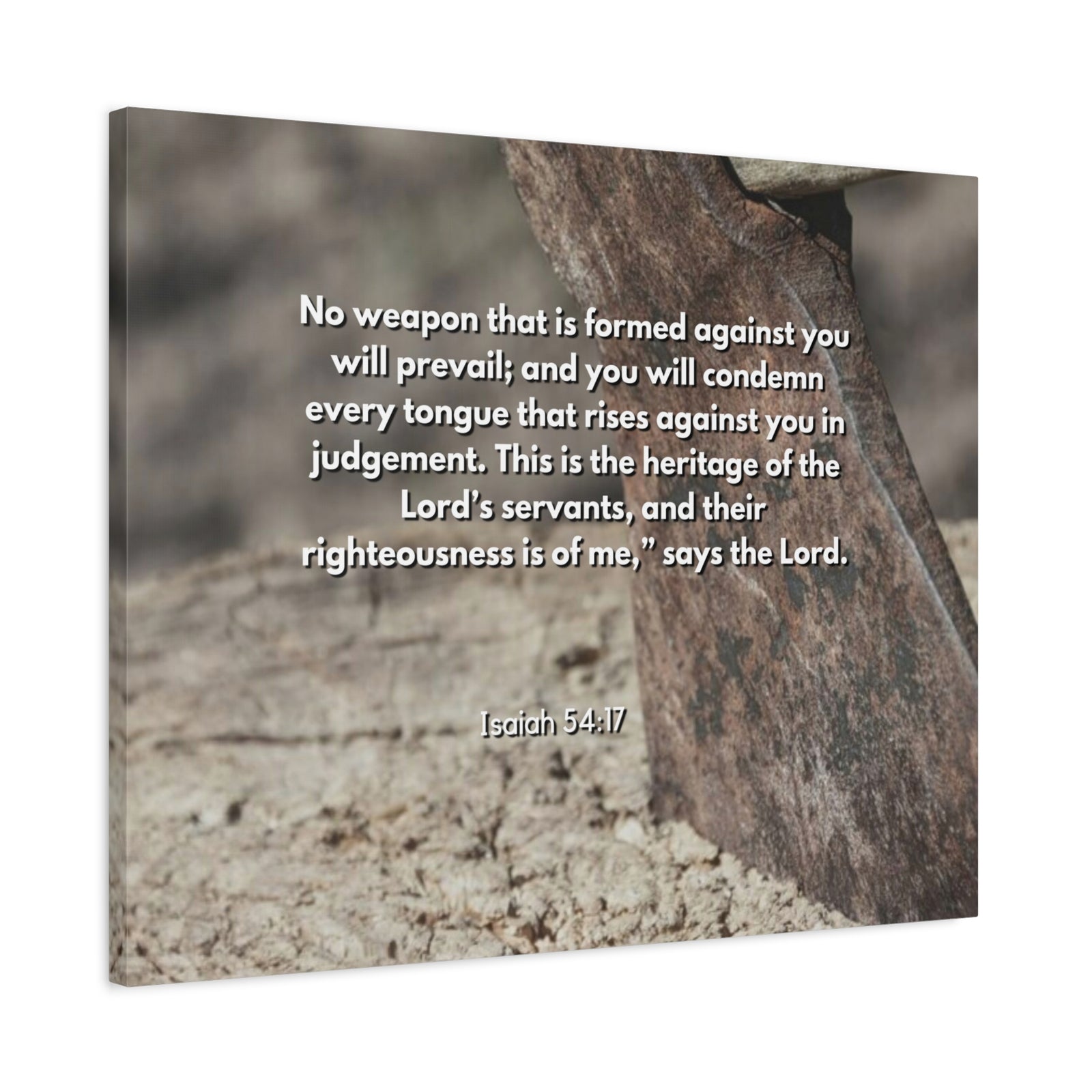 Scripture Canvas No Weapon Formed Isaiah 54:17 Christian Wall Art Bible Verse Print Ready to Hang-Express Your Love Gifts