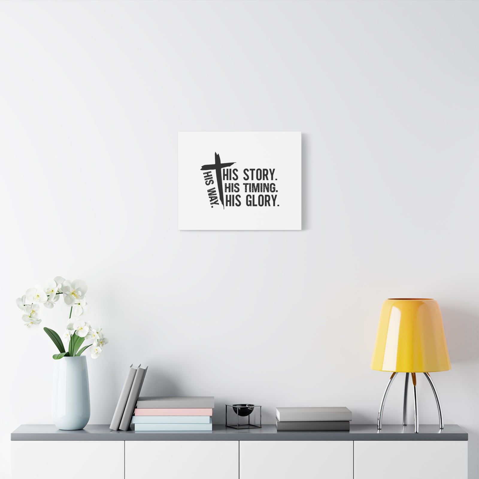 Scripture Canvas His Way Cross Psalm 37:5 Christian Wall Art Bible Verse Print Ready to Hang-Express Your Love Gifts