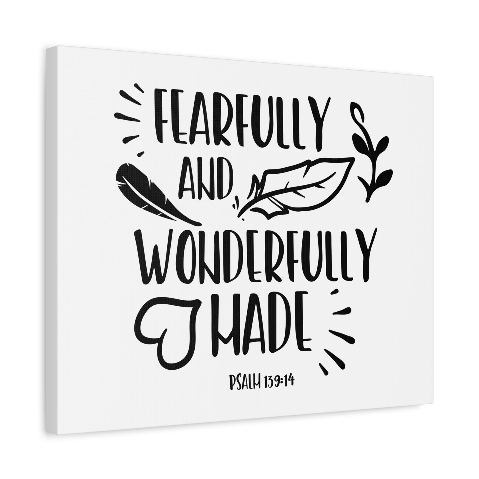 Scripture Canvas Fearfully And Wonderfully Psalm 139:14 Christian Wall Art Bible Verse Print Ready to Hang-Express Your Love Gifts