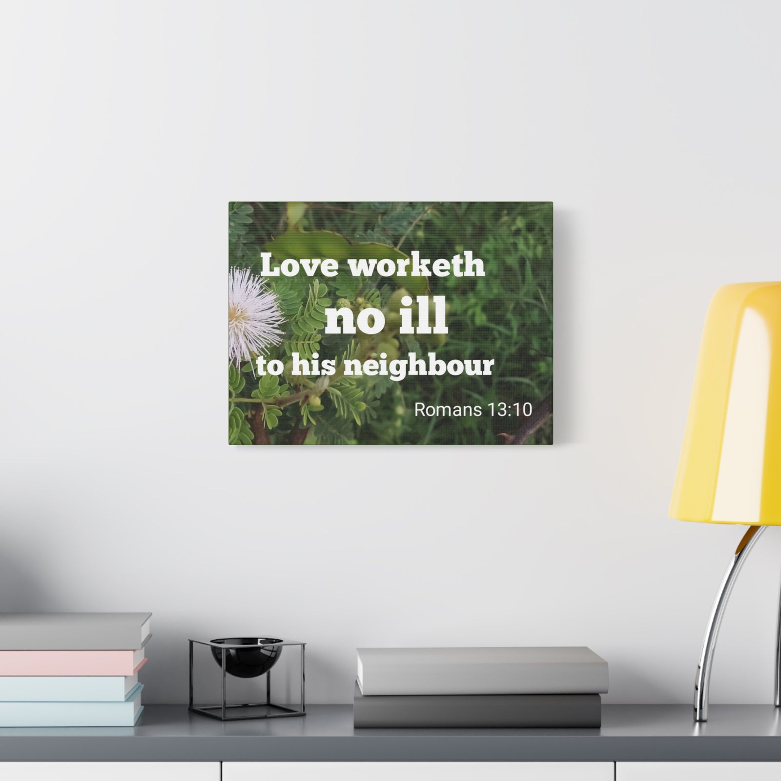 Scripture Canvas Neighbor Romans 13:10 Christian Wall Art Bible Verse Print Ready to Hang-Express Your Love Gifts
