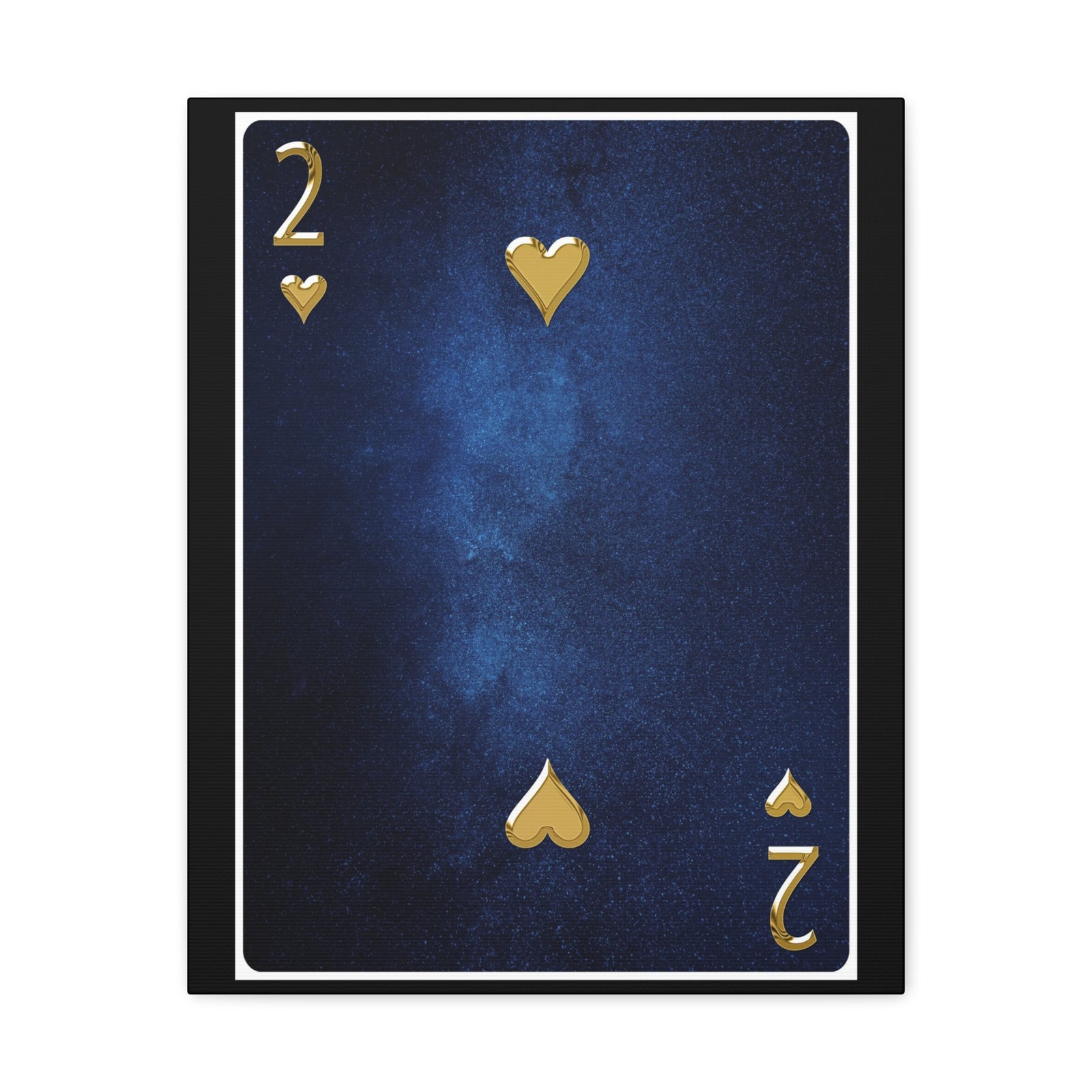 Two Of Hearts Space Background Playing Card Canvas Wall Art for Home Decor Ready-to-Hang-Express Your Love Gifts
