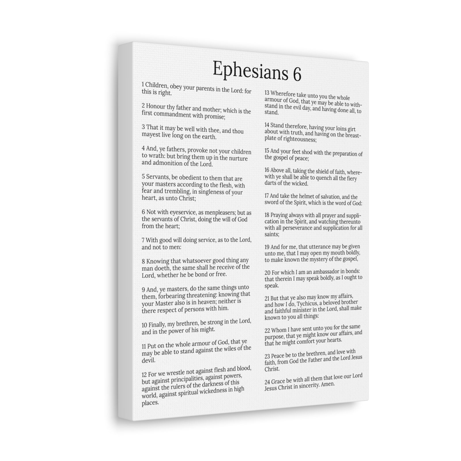 Scripture Walls Protection of the Believer Ephesians 6 Chapter White Christian Wall Art Print Ready to Hang Unframed-Express Your Love Gifts