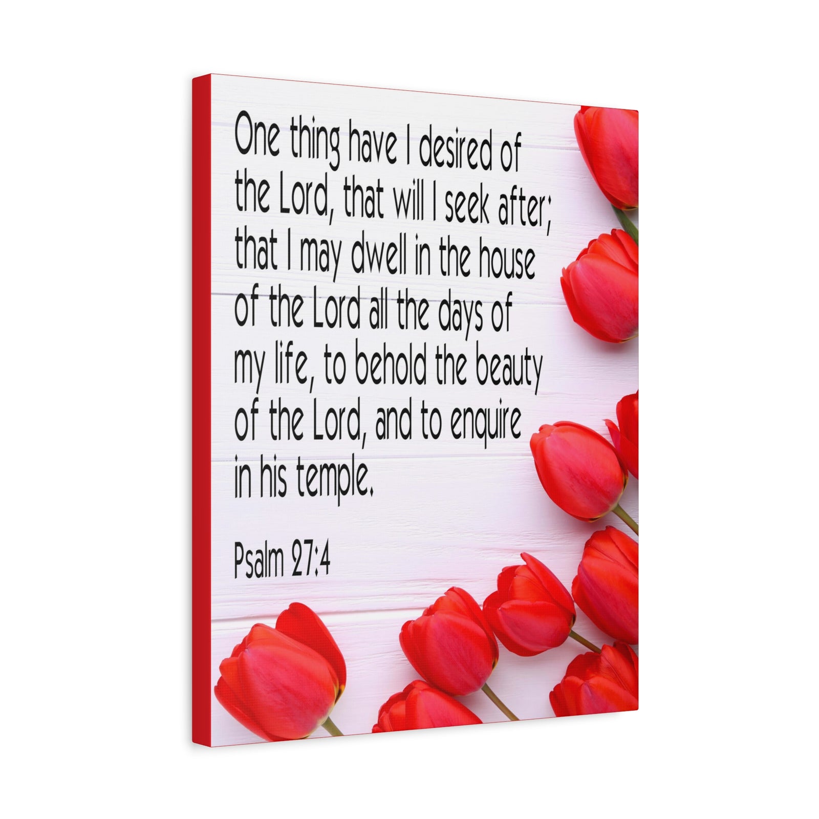 Scripture Canvas The Beauty of The Lord Psalm 27:4 Christian Wall Art Bible Verse Print Ready to Hang-Express Your Love Gifts