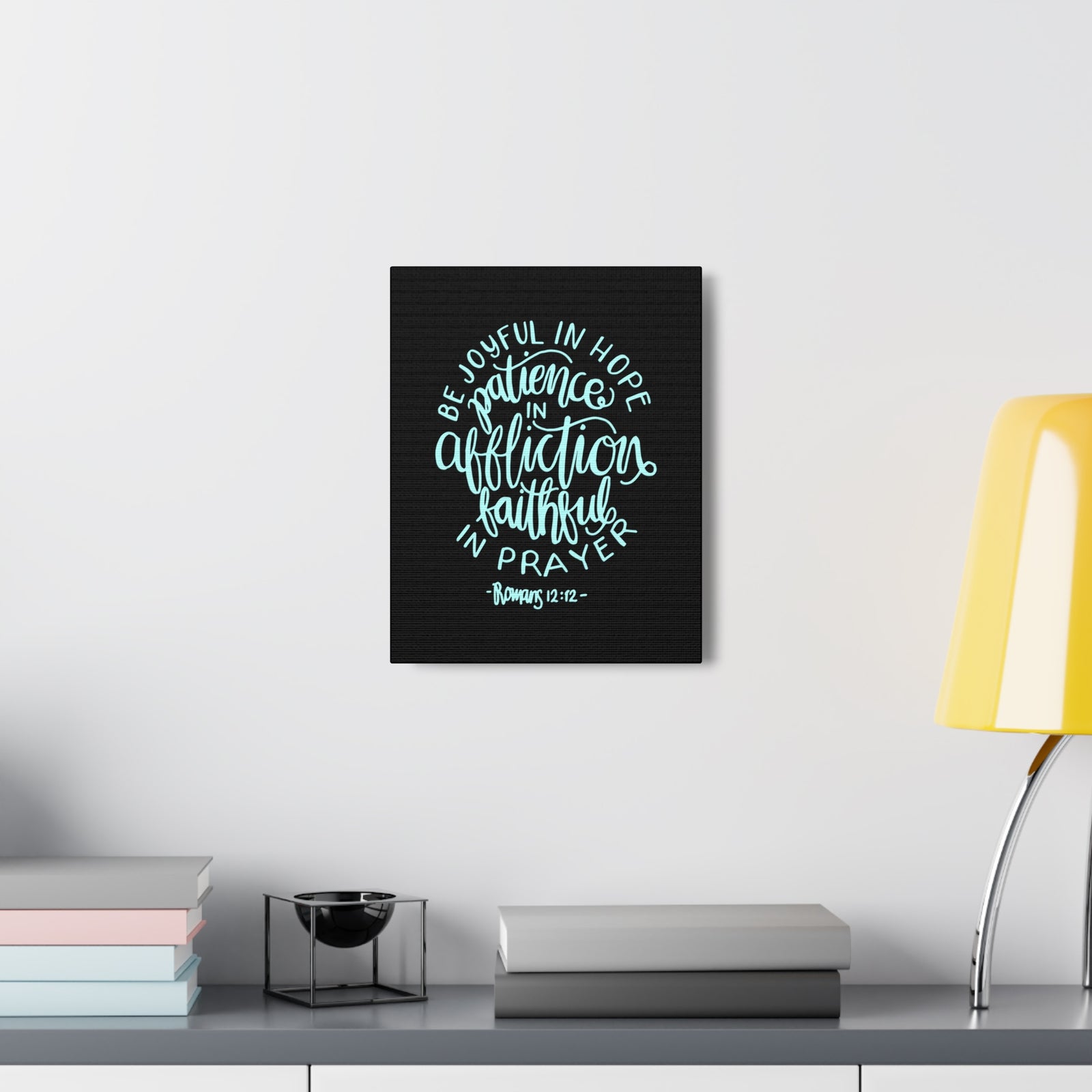 Scripture Canvas Be Joyful In Hope Romans 12:12 Christian Wall Art Bible Verse Print Ready To Hang-Express Your Love Gifts