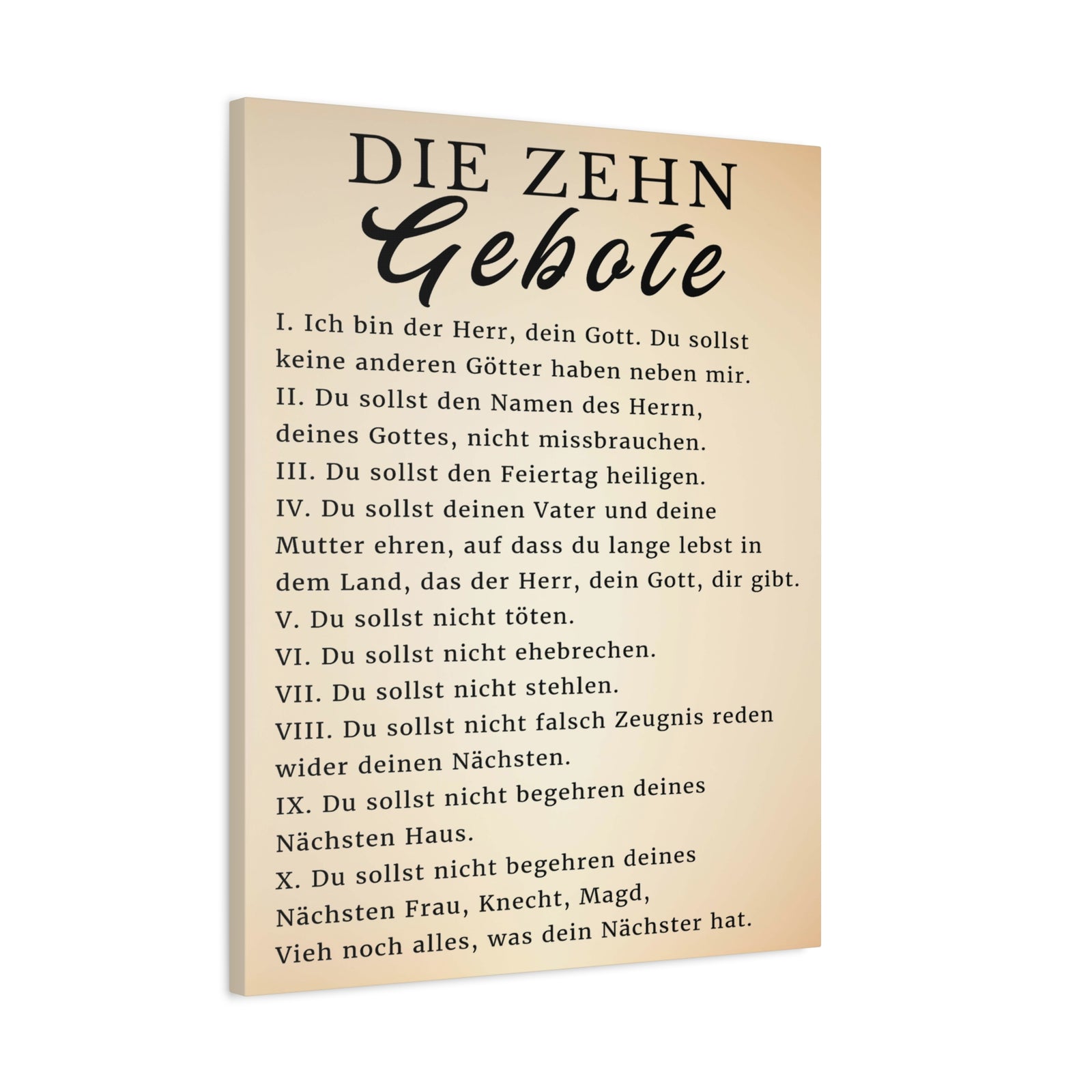 Scripture Walls Die Zehn Gebote 10 Commandments German Bible Verse Canvas Christian Wall Art Ready to Hang Unframed-Express Your Love Gifts