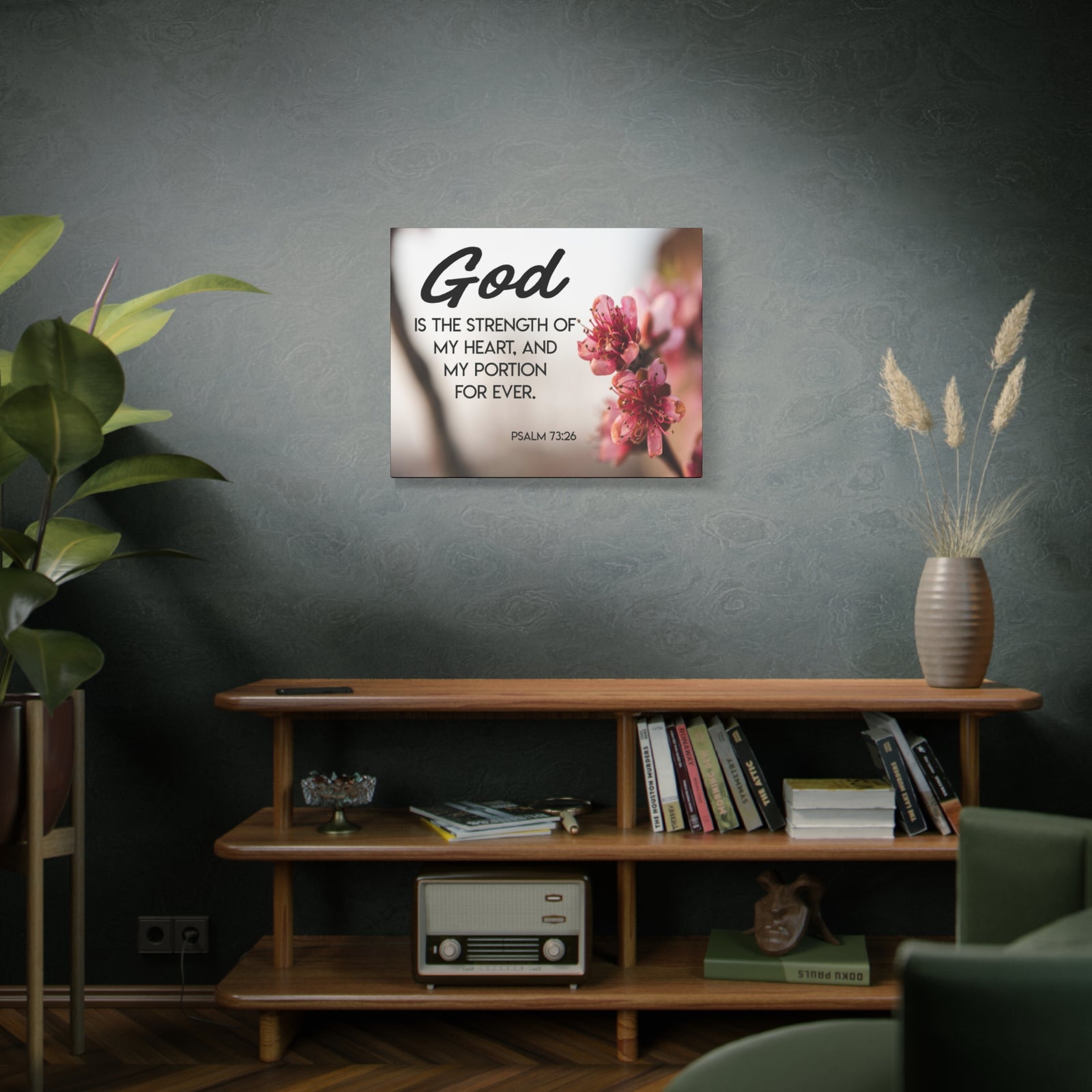 Bible Verse Canvas God is My Strength Psalm 73:26 Wall Art Christian Home Decor-Express Your Love Gifts