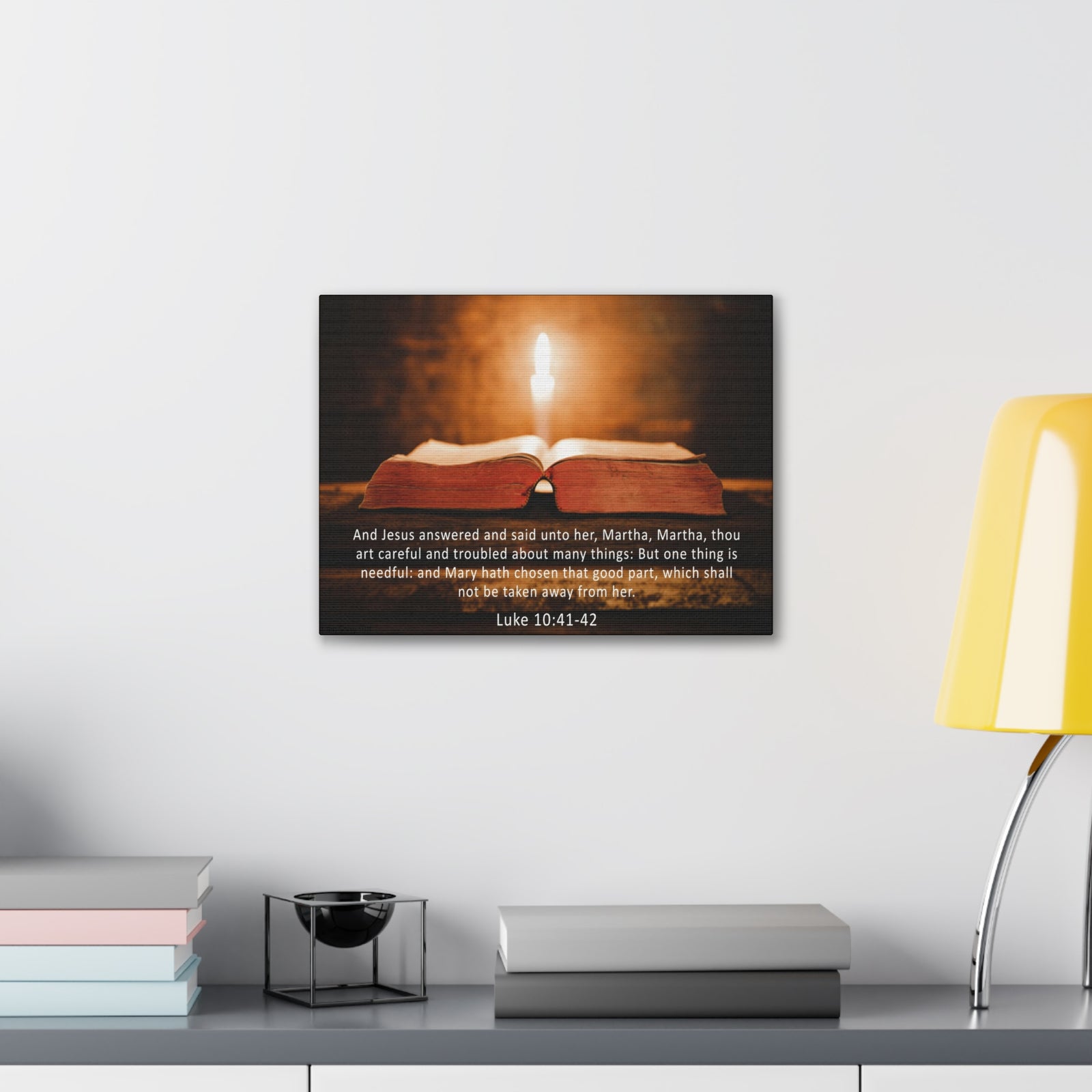 Scripture Walls Luke 10:41-42 Bible Verse Canvas Christian Wall Art Ready to Hang Unframed-Express Your Love Gifts