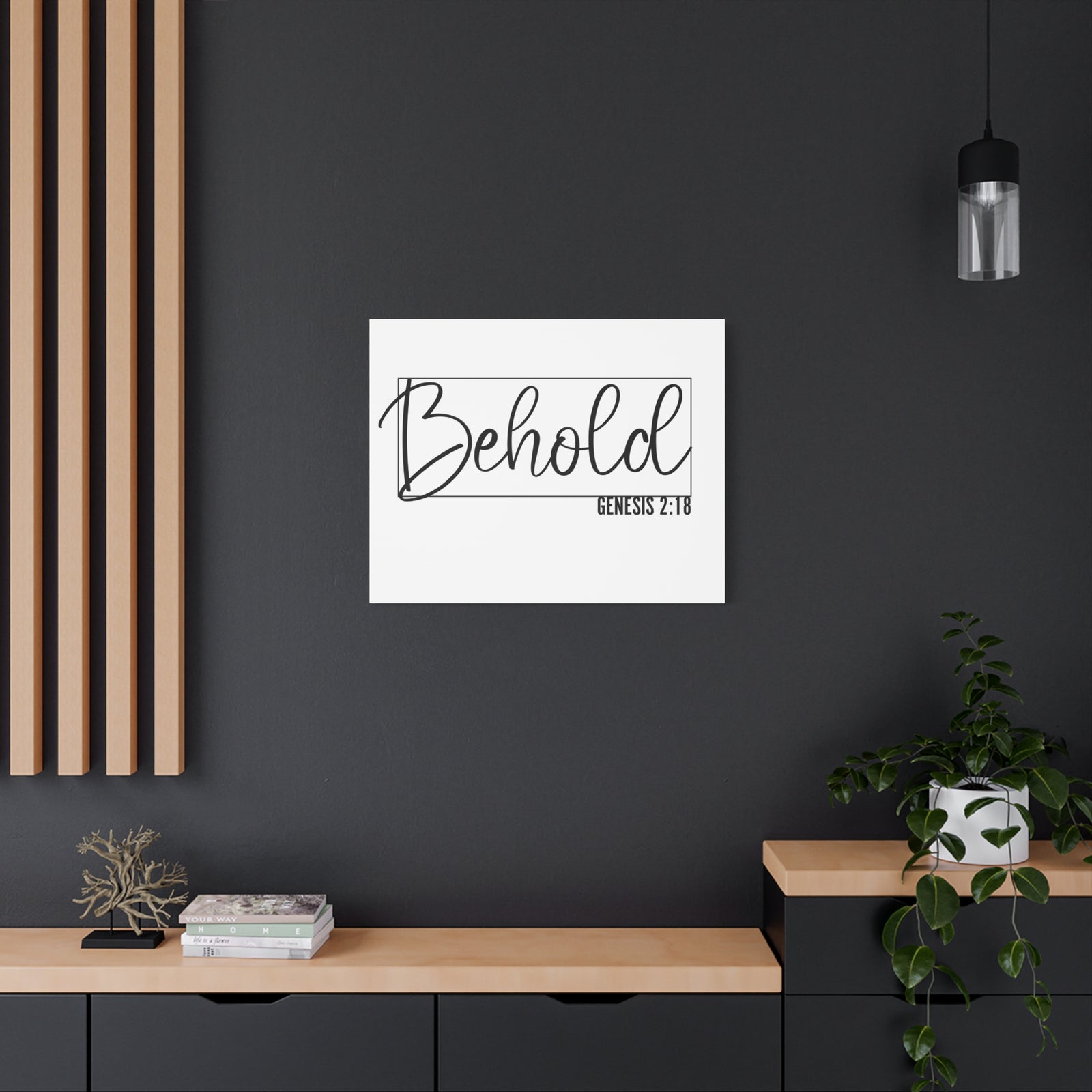 Scripture Walls Genesis 2:18 Behold Bible Verse Canvas Christian Wall Art Ready to Hang Unframed-Express Your Love Gifts