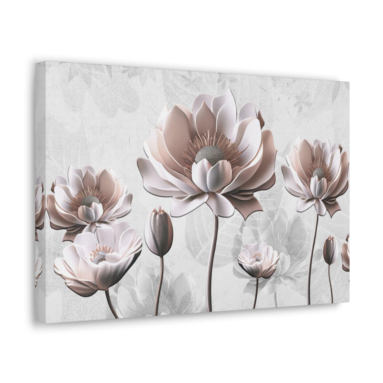Simple Floral Painting 3D Flower Canvas Wall Art for Home Decor Ready-to-Hang-Express Your Love Gifts