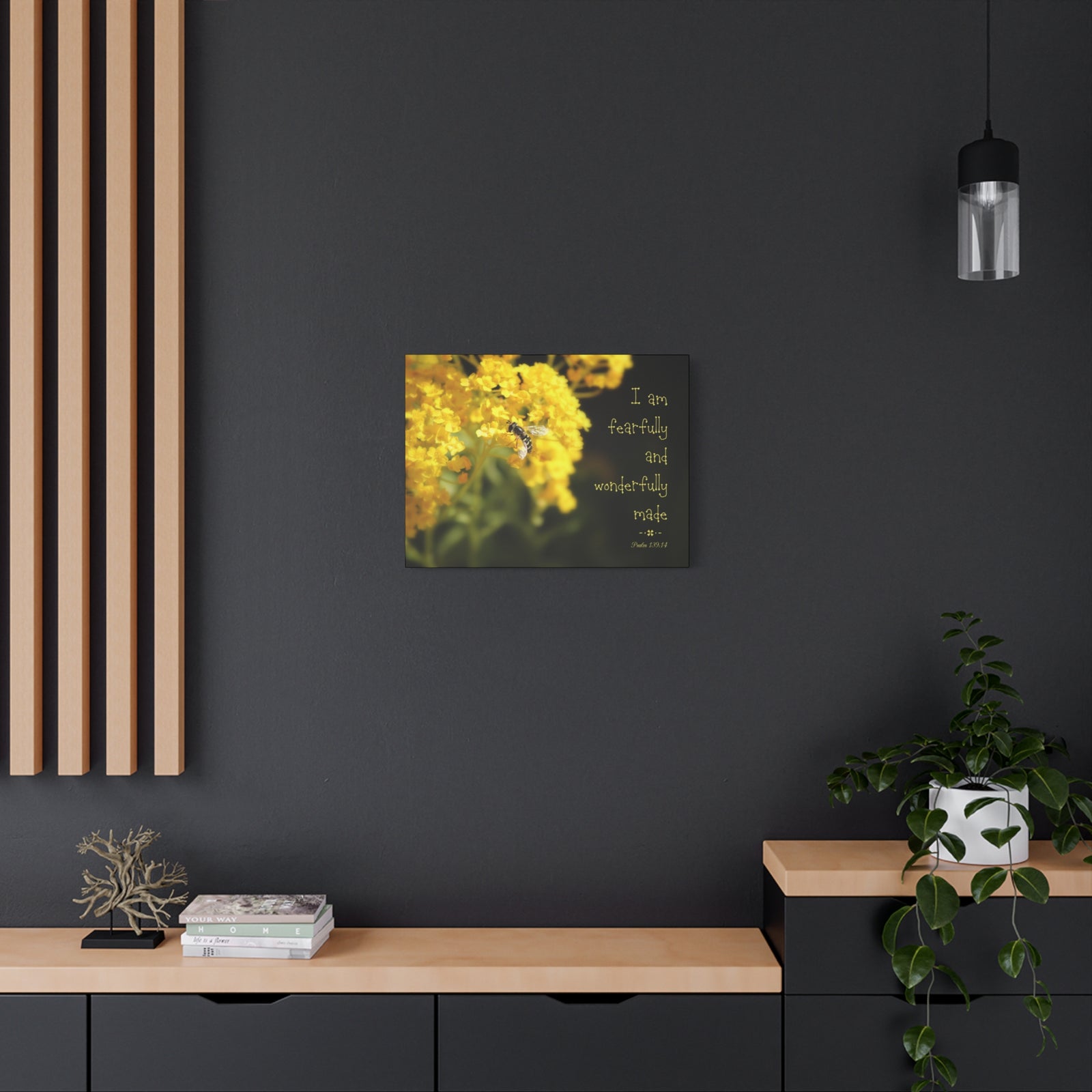 Scripture Canvas Wonderfully Made Psalm 139:14 Christian Wall Art Bible Verse Print Ready to Hang-Express Your Love Gifts
