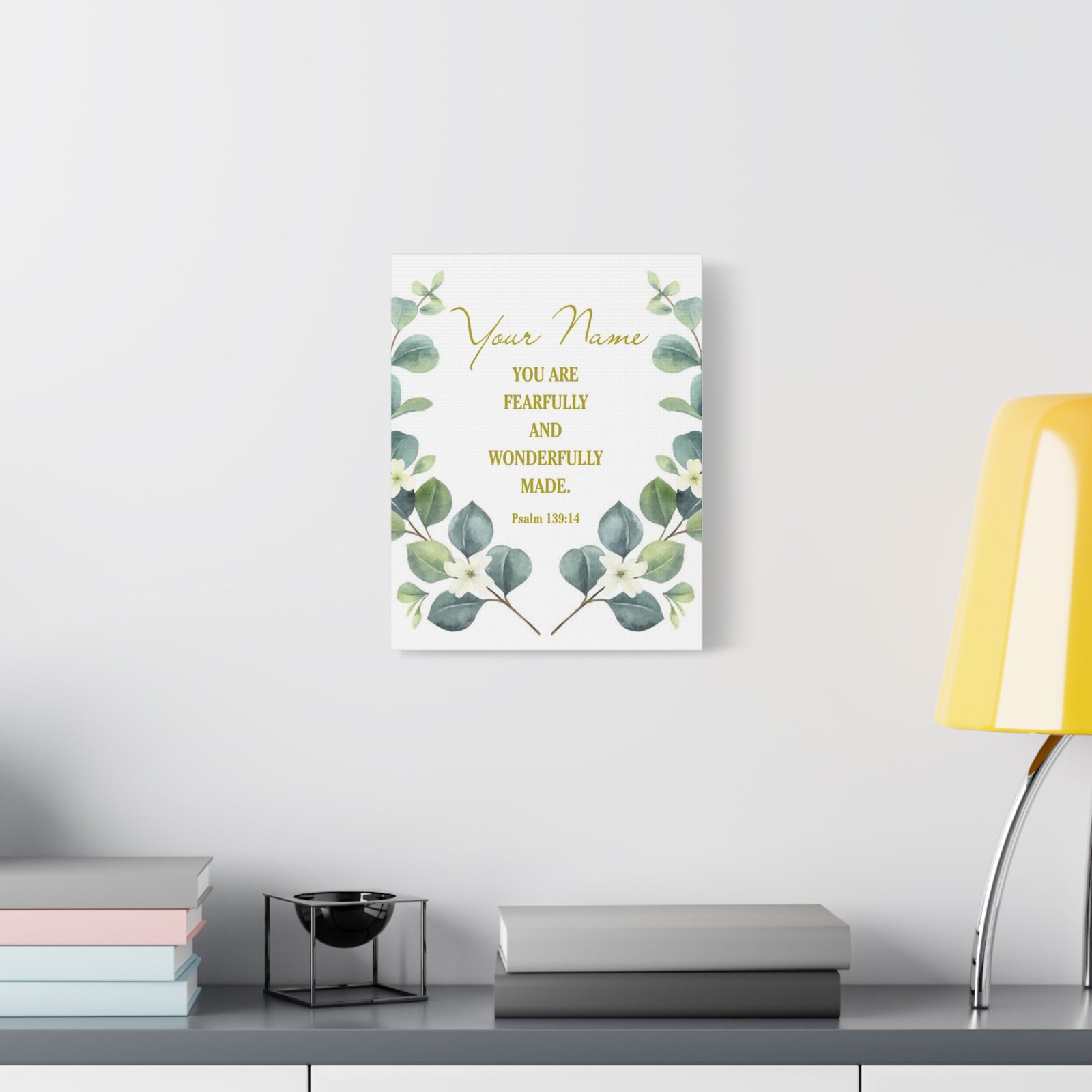 Personalized Psalm 139:14 Bible Verse Canvas Christian Wall Art Ready to Hang-Express Your Love Gifts