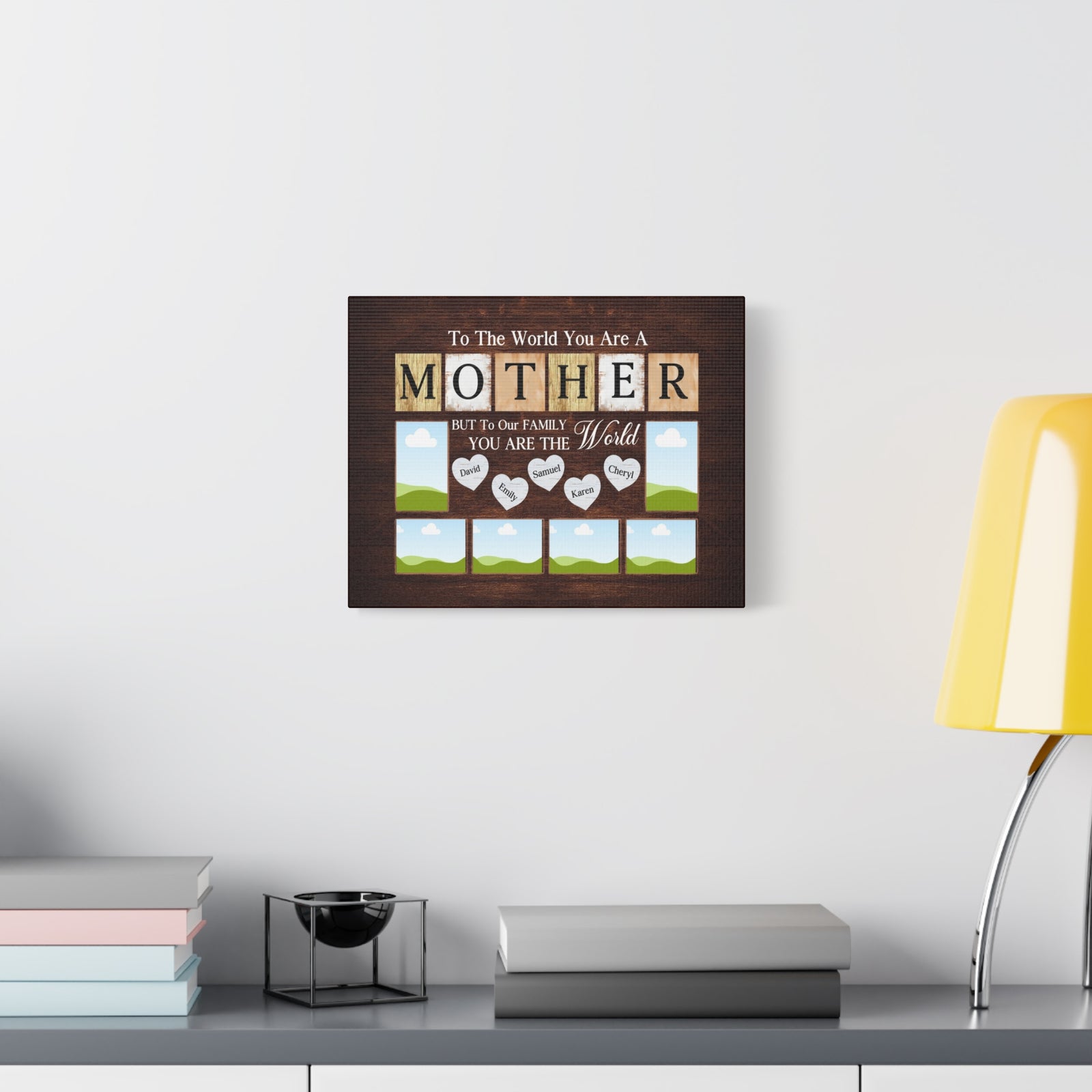 Personalized Mother Family Photo Canvas – “To The World You Are A Mother”-Express Your Love Gifts